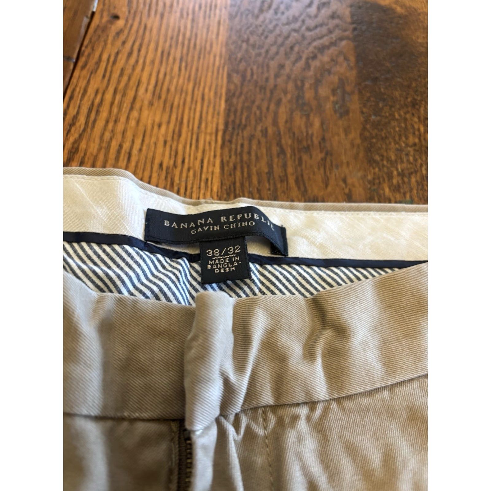Banana Republic Banana Republic Gavin Chino Pants Flat Front 38x32 Brown Twill Cotton Men Regular Slant Pocket Belt Loops 32 Inseam Vintage No Size US 38 / EU 54 - 2 Thumbnail