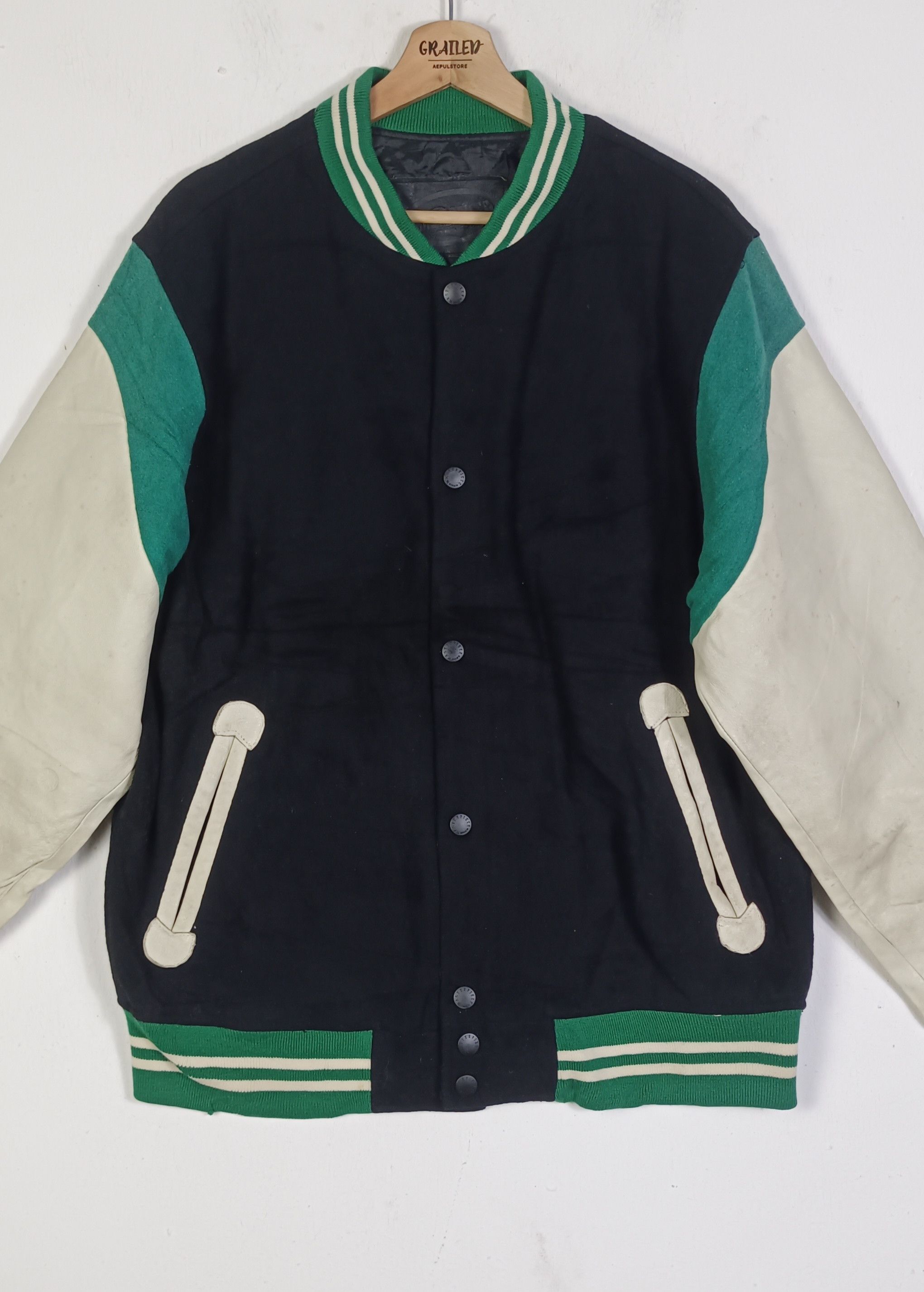 MasterPiece Vintage Masterpiece Varsity Jacket Leather Sleeve Size US XL / EU 56 / 4 - 5 Thumbnail