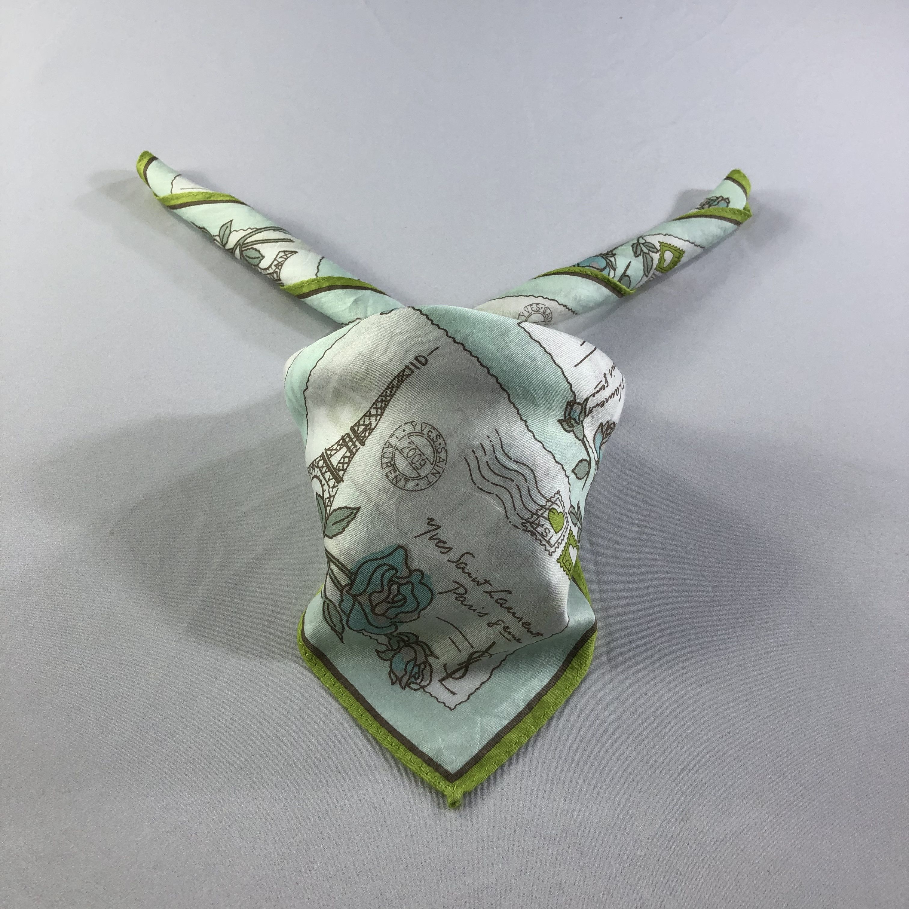 Yves Saint Laurent YSL Postcard Handkerchief Neckerchief Bandana H2148 Size ONE SIZE - 2 Thumbnail