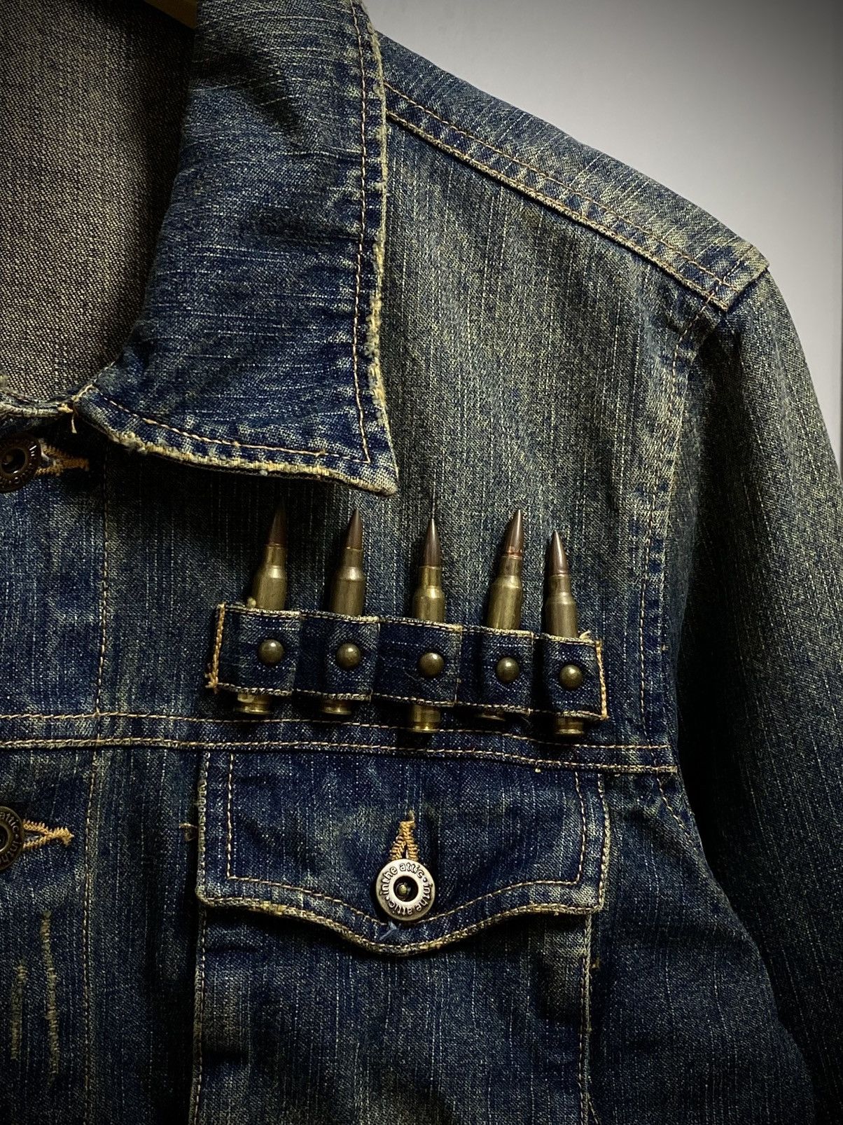 In The Attic In The Attic Japan Mud Wash Denim Jacket Punk LGB Style 🕷️ Size US M / EU 48-50 / 2 - 4 Thumbnail
