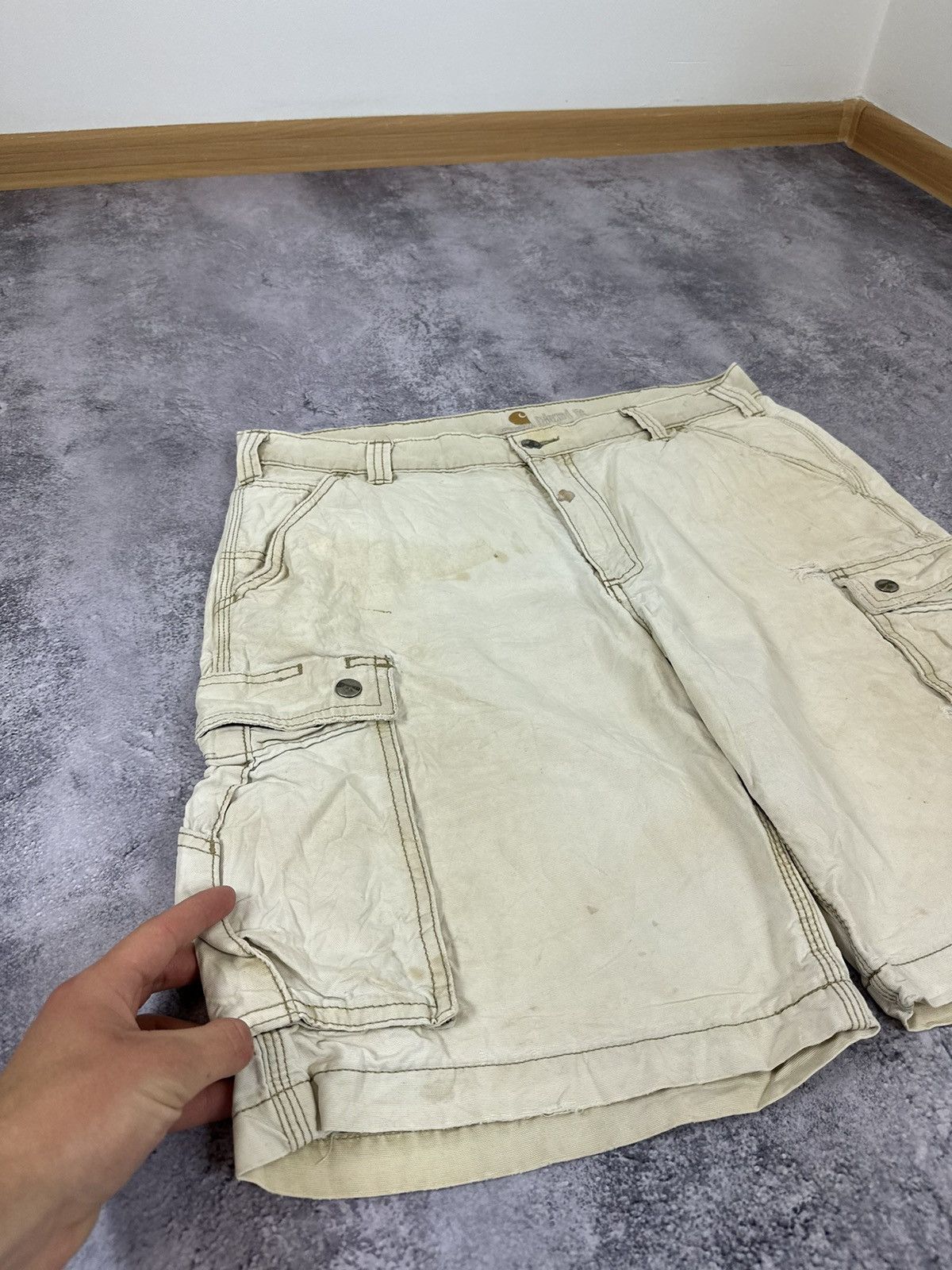 Carhartt Vintage Carhartt Distressed Cargo Baggy USA Opium Shorts Size US 36 / EU 52 - 8 Thumbnail