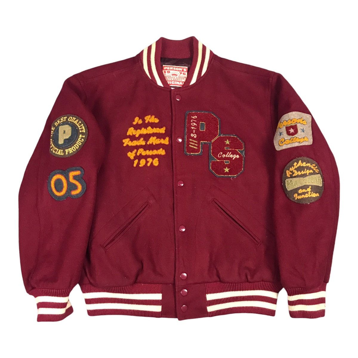 PERSON'S × Vintage PERSON’S VARSITY SNAP BUTTON JACKET Size US M / EU 48-50 / 2 - 1 Thumbnail