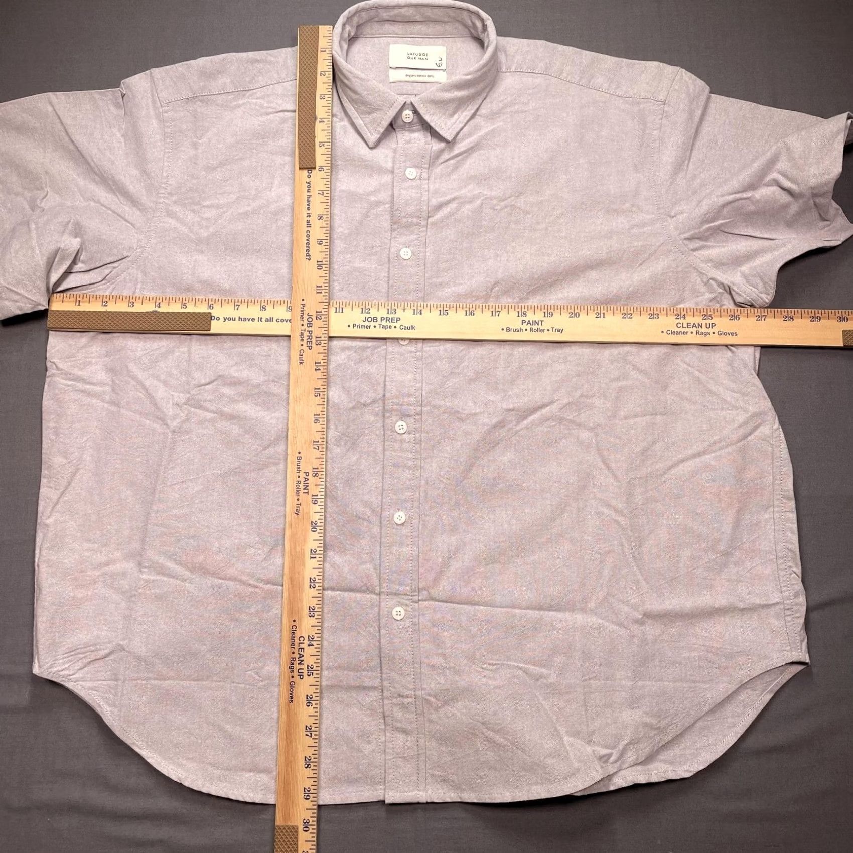 Vintage LAFUDGE OUR MAN Shirt Mens 2XL Gray Short Sleeve Button Up Organic Cotton Size US XXL / EU 58 / 5 - 3 Thumbnail