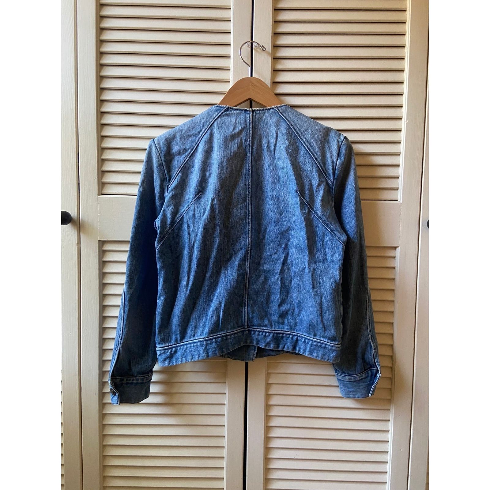 Helmut Lang Helmut Lang Asymmetrical Blue Denim Jean Jacket Motorcycle Size US S / EU 44-46 / 1 - 3 Thumbnail