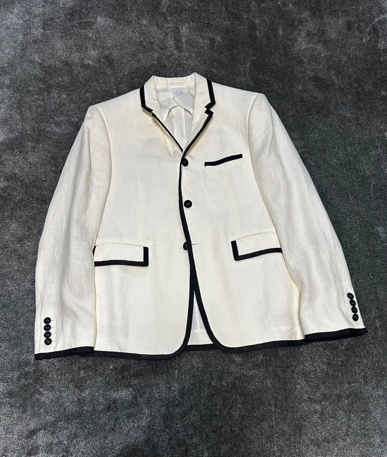 Thom Browne Thom Browne size2 White linen bag-tasseled dress jacket Size 36S - 1 Thumbnail