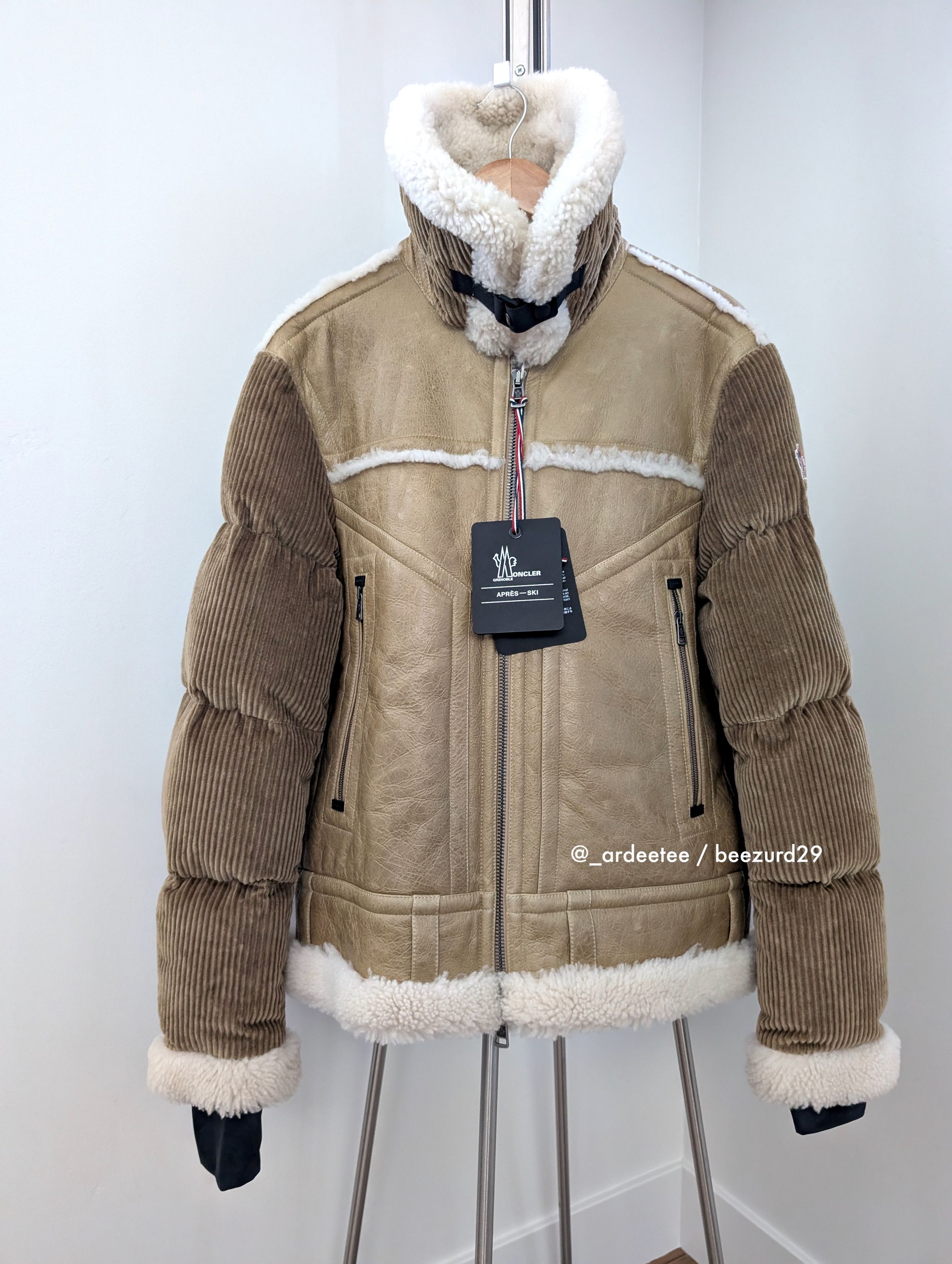Moncler Grenoble *NEW* $8K SHEARLING LEATHER/DOWN ARGENS PUFFER JACKET Size US M / EU 48-50 / 2 - 1 Thumbnail
