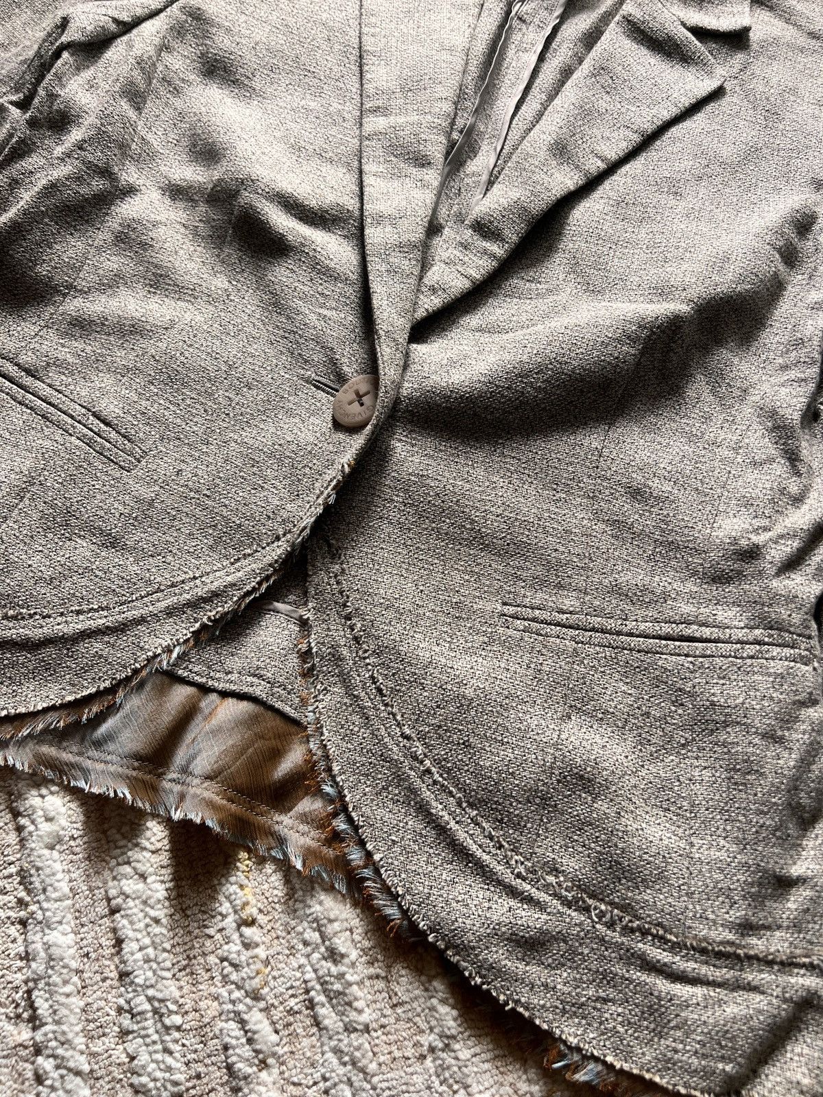 Givenchy Givenchy Boutiques Single Button Beige Raw Edge Jacket Size XS / US 0-2 / IT 36-38 - 4 Thumbnail
