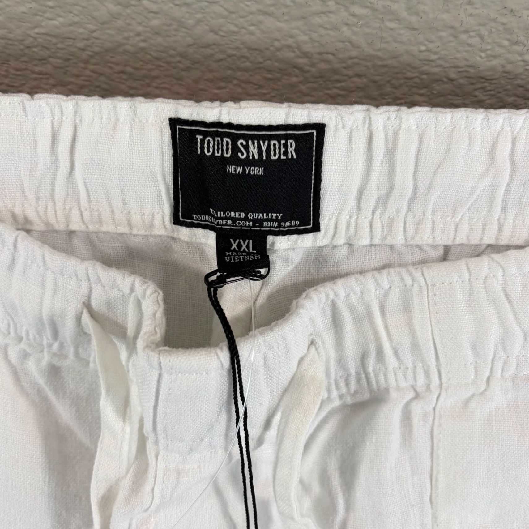 Todd Snyder TODD SNYDER Straight Fit 100% Linen Beach Pants White Men 2XL Drawcord NWT Pants Beach White 2XL Mens Size US 39 - 2 Thumbnail