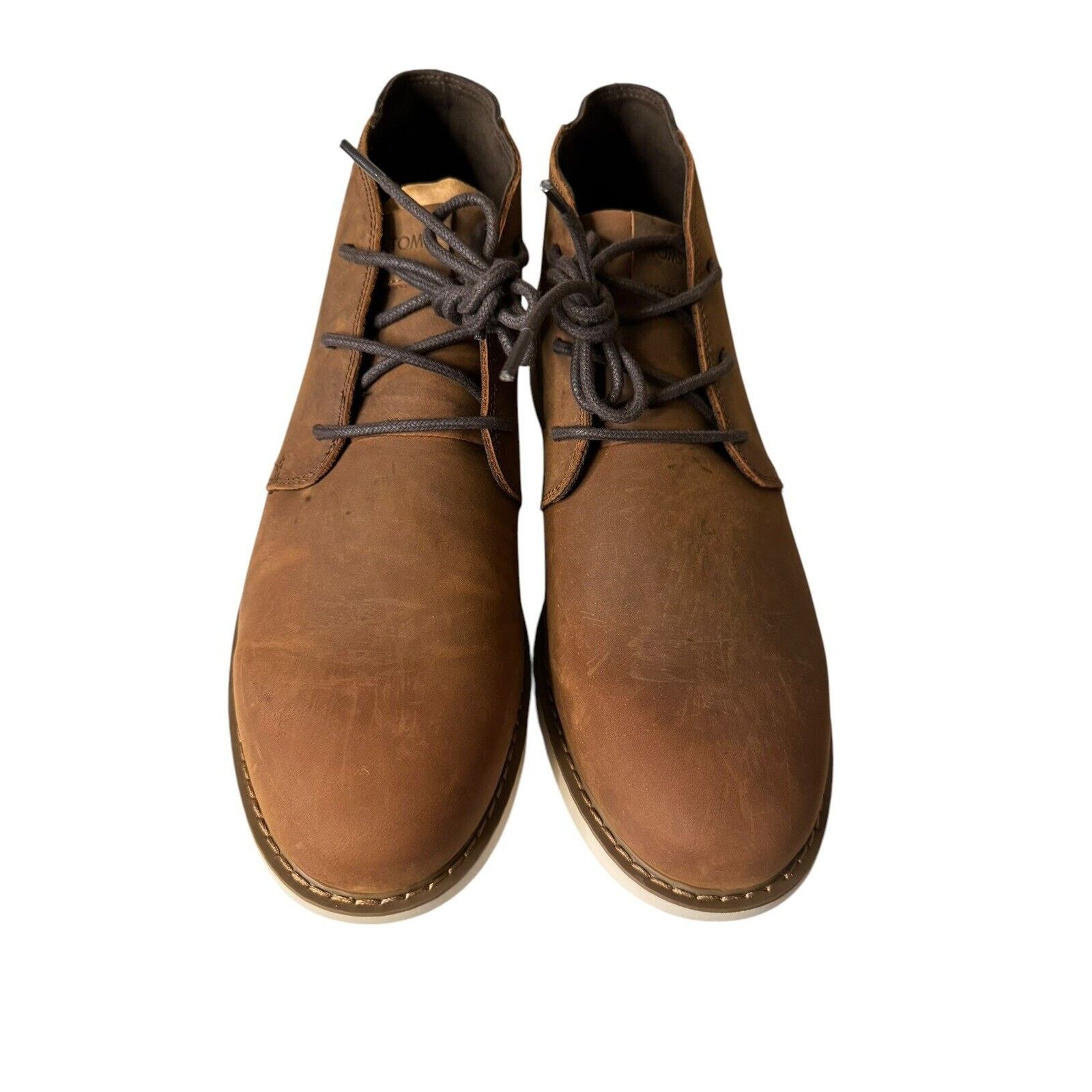 Toms TOM’S Navi Chukka Boots Water Resistant Brown Leather Size US 13 / EU 46 - 2 Thumbnail