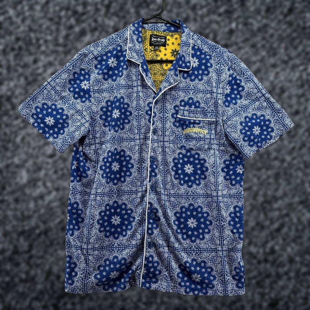 Vintage Dogg Supply Shirt Mens M Blue Paisley Bandana Button Up Snoop Dogg Hip Hop Embroidered Pocket Size US M / EU 48-50 / 2 - 1 Thumbnail