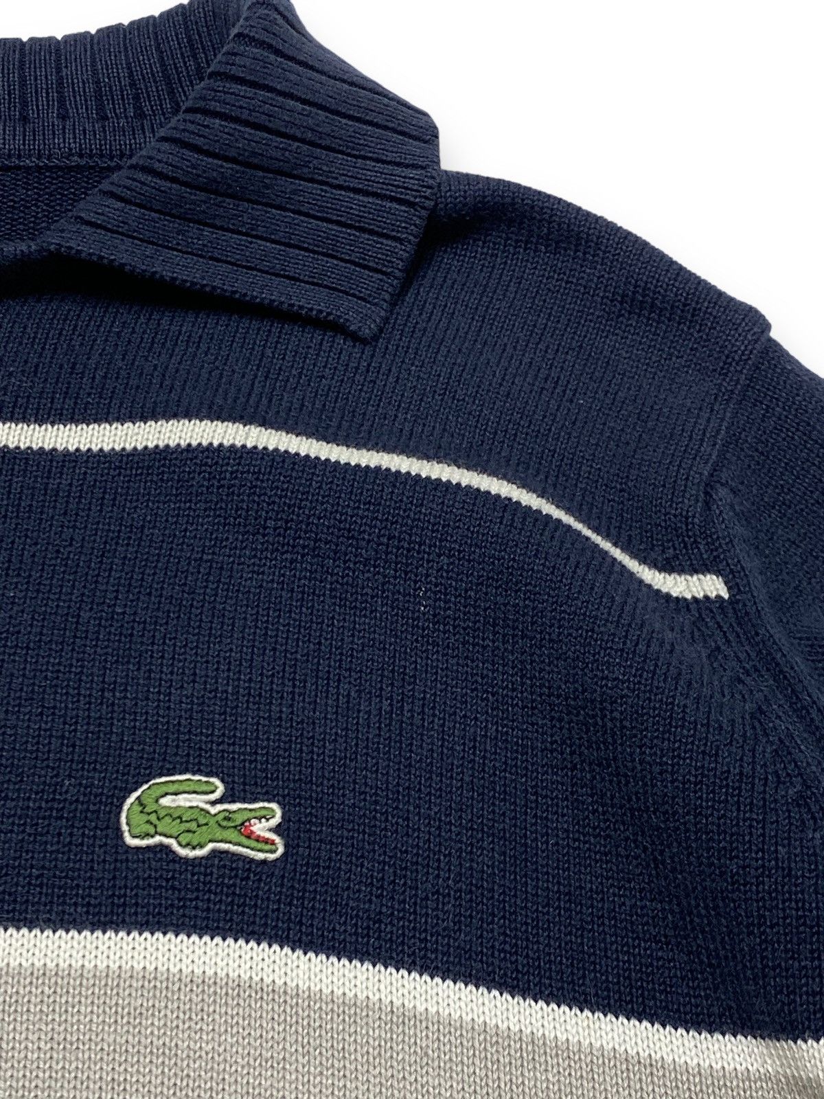 Lacoste 90s Vintage LACOSTE Rugby Sweatshirt Navy Collar Size US L / EU 52-54 / 3 - 7 Thumbnail