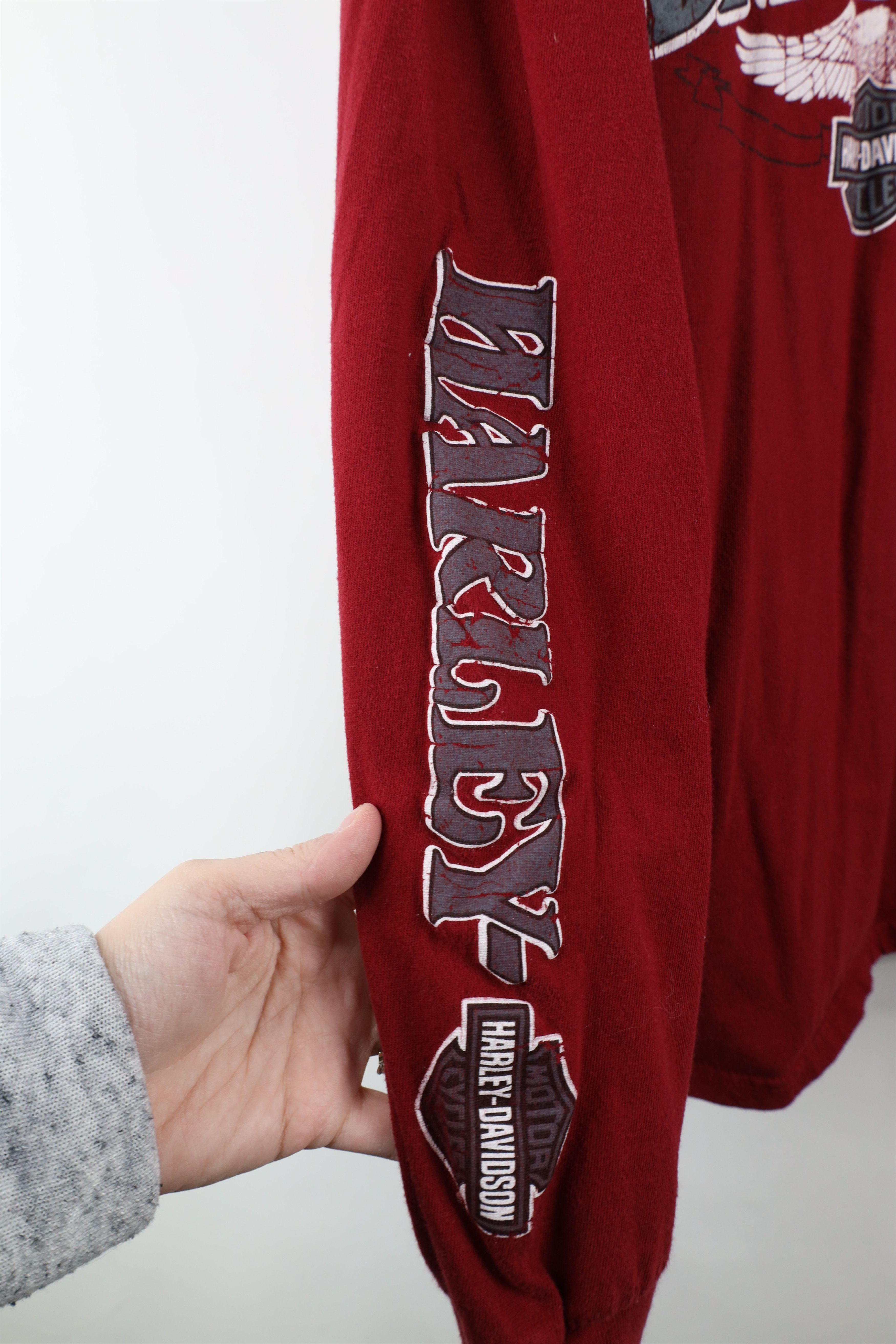 Harley Davidson Vintage Y2K Harley Davidson Spell Long Sleeve T-Shirt Red Size US XL / EU 56 / 4 - 4 Thumbnail