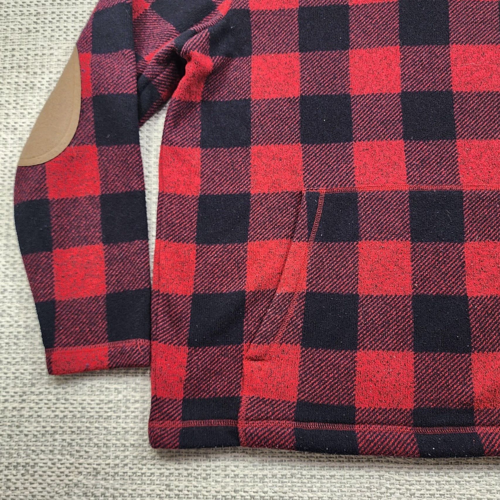 Cremieux Cremieux Sweater Mens Large Red Buffalo Plaid Quarter Zip Pullover Elbow Patch Size US L / EU 52-54 / 3 - 3 Thumbnail