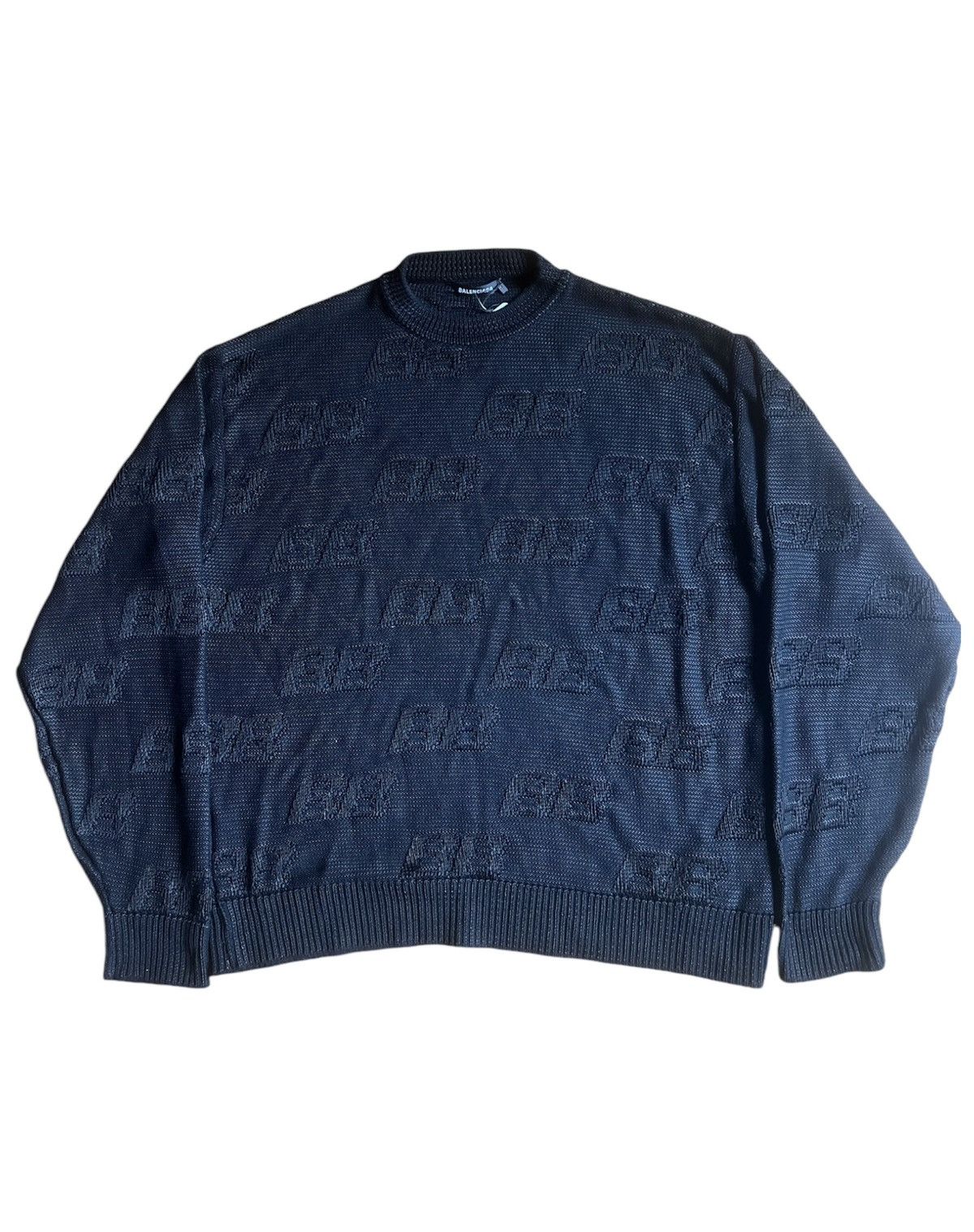 Balenciaga S/S21 BB Monogram Heavy Knit Sweatshirt Size US XL / EU 56 / 4 - 1 Thumbnail