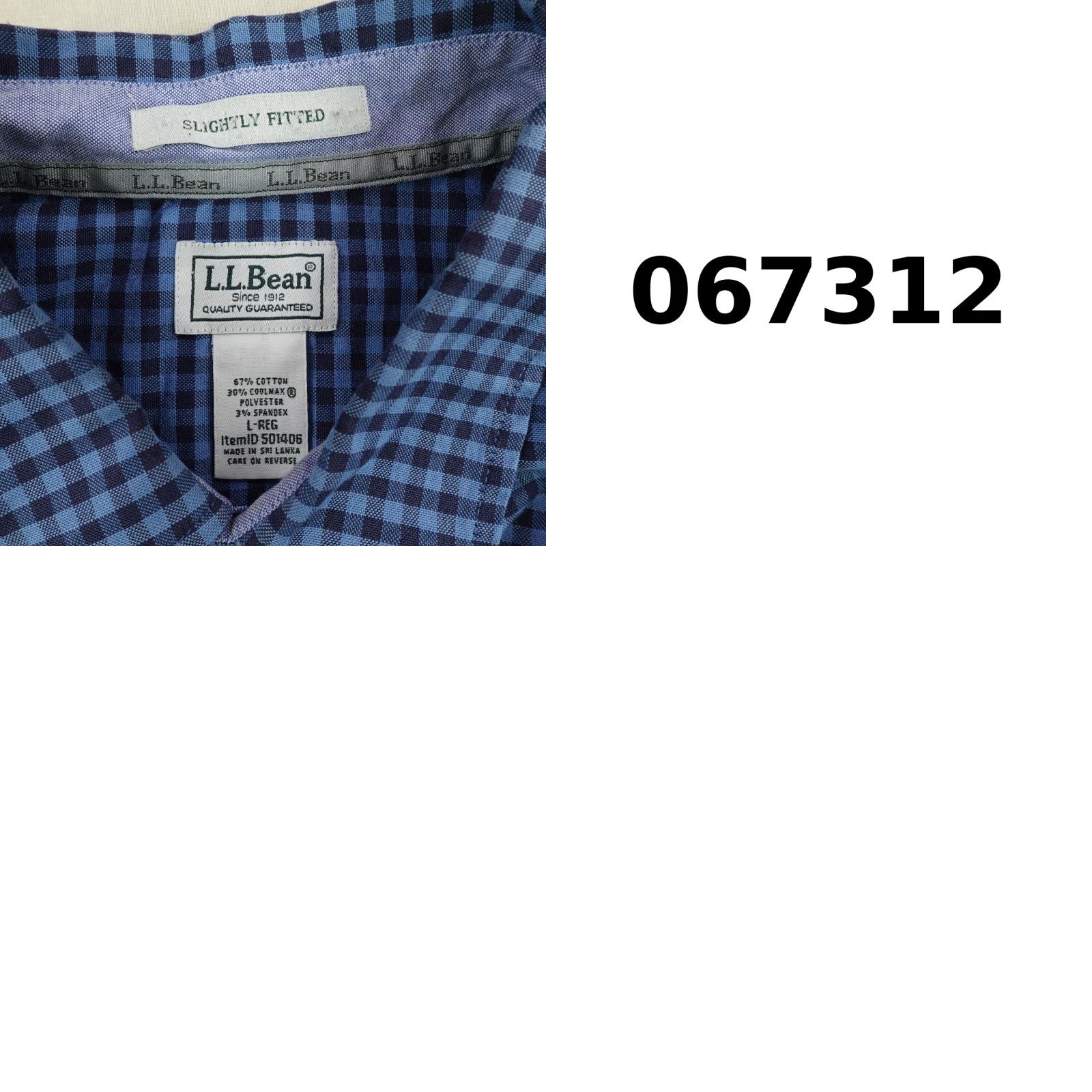 Vintage VINTAGE LL Bean Shirt Men Large Blue Gingham Plaid Slightly Fitted Performance Button Up Size US L / EU 52-54 / 3 - 8 Thumbnail