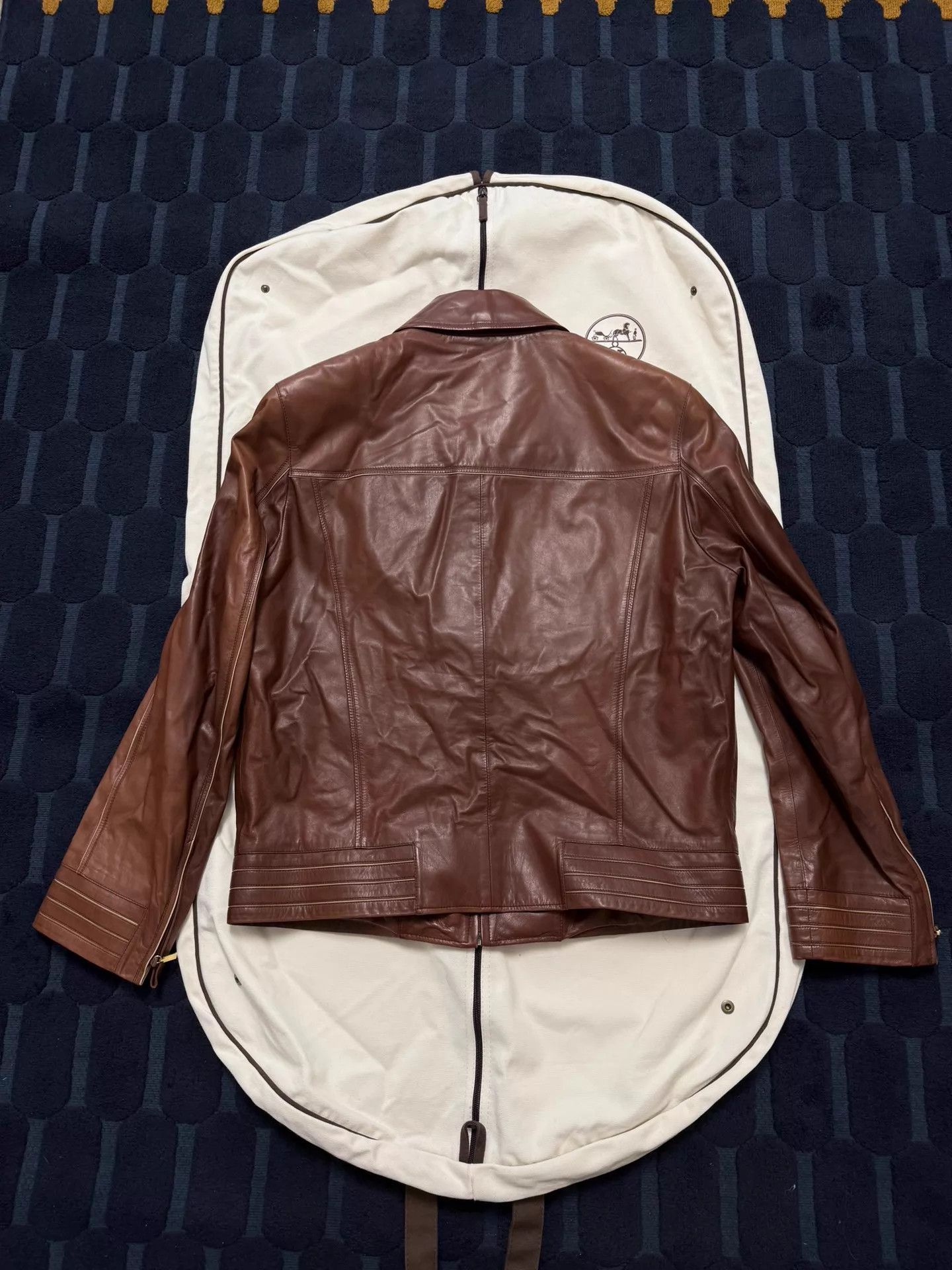 Zilli ZILLI Men's MODENE Moroccan Goatskin Leather Jacket 52 Size US L / EU 52-54 / 3 - 2 Thumbnail