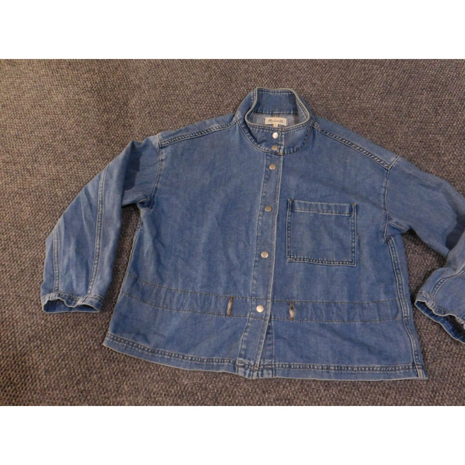 Madewell Madewell Jacket Womens Medium Blue Denim Chore Coat Utility Workwear Belted Size M / US 6-8 / IT 42-44 - 5 Thumbnail