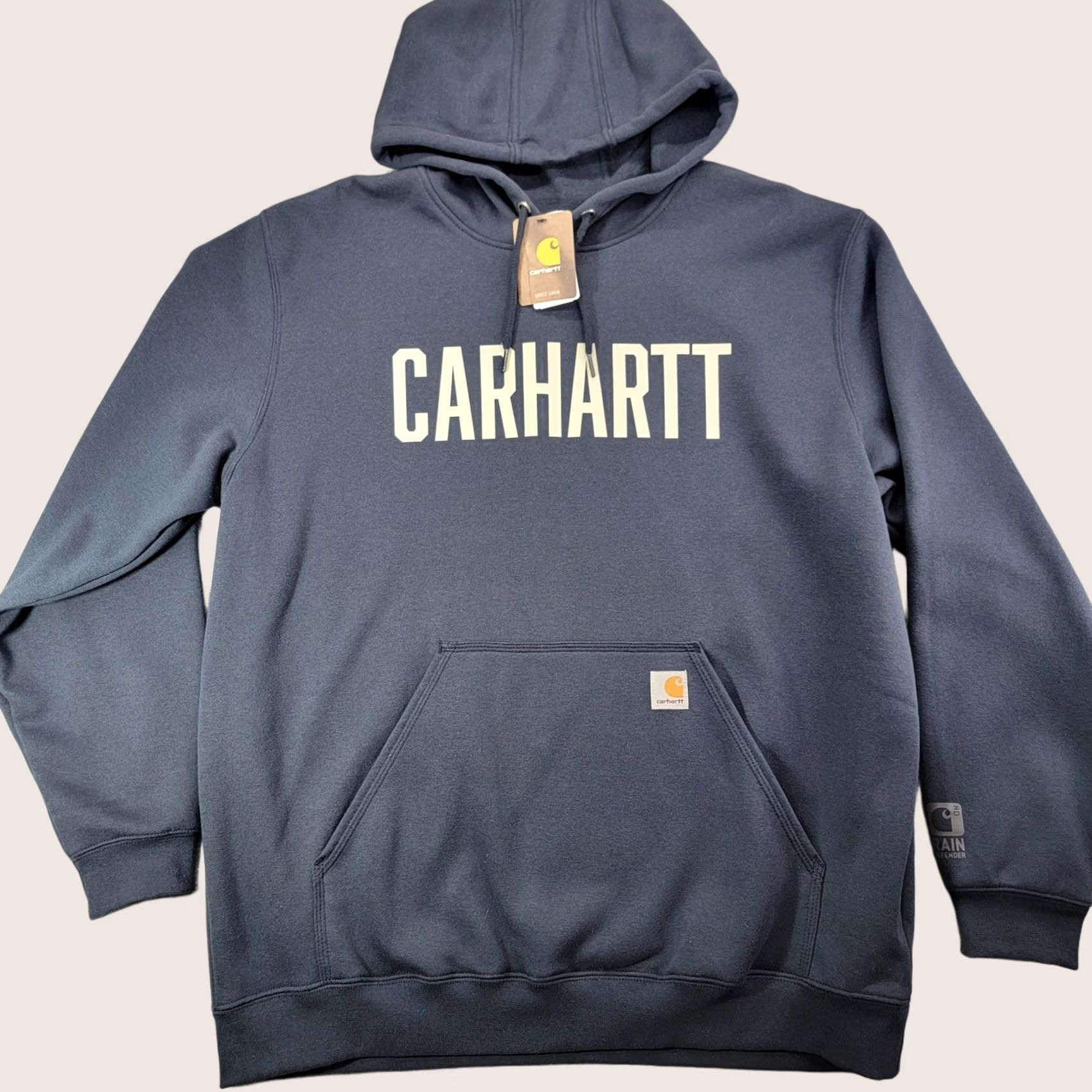 Carhartt Carhartt Hoodie Mens XL Blue Rain Defender Pullover Fleece Logo Kangaroo Pocket Size US XL / EU 56 / 4 - 1 Thumbnail