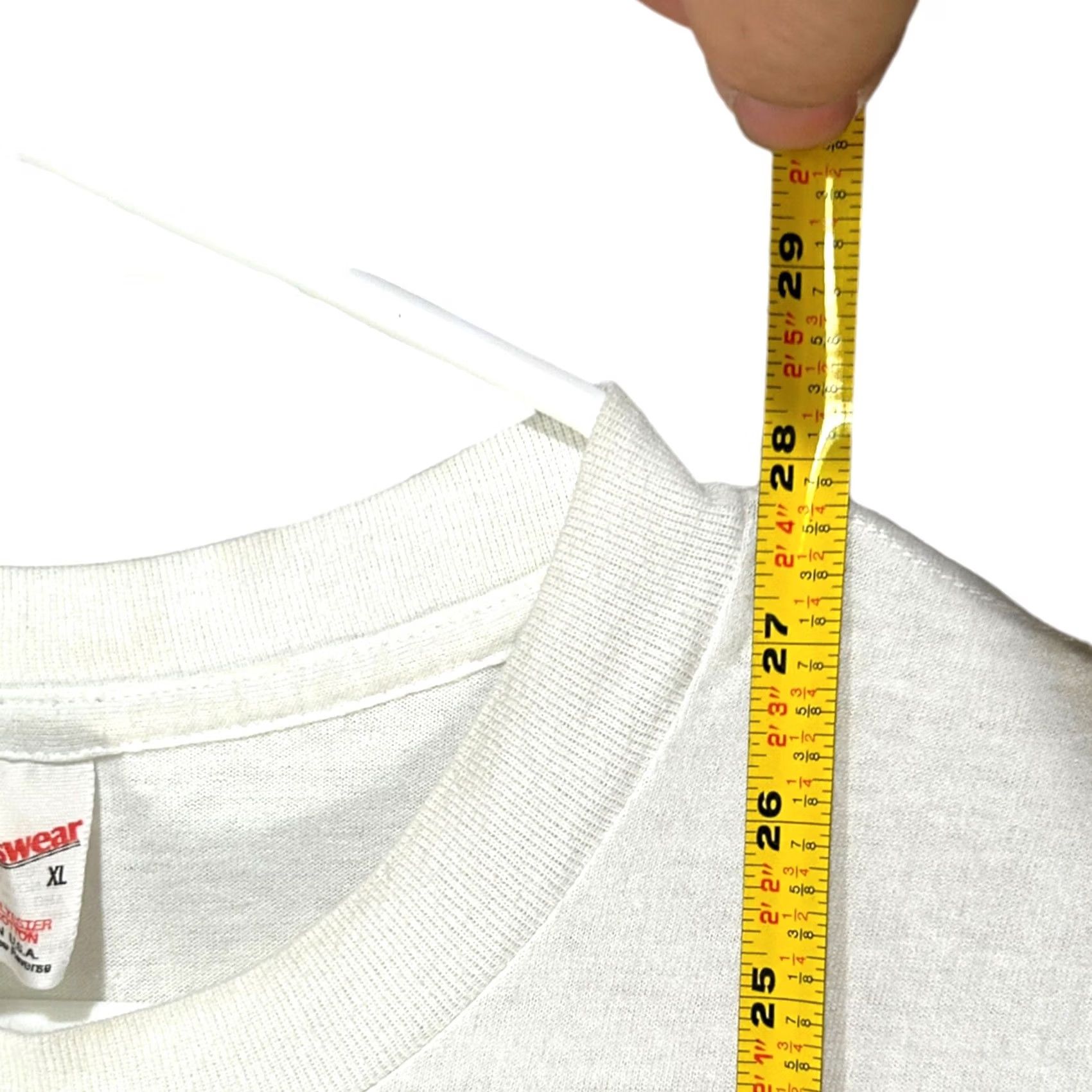 Fruit Of The Loom VINTAGE Fruit of the Loom Shirt Men White XL Crew Neck Short Sleeve Graphic Tee Ad Campaign Chip 1988 World Championship Made In USA Size US XL / EU 56 / 4 - 4 Thumbnail