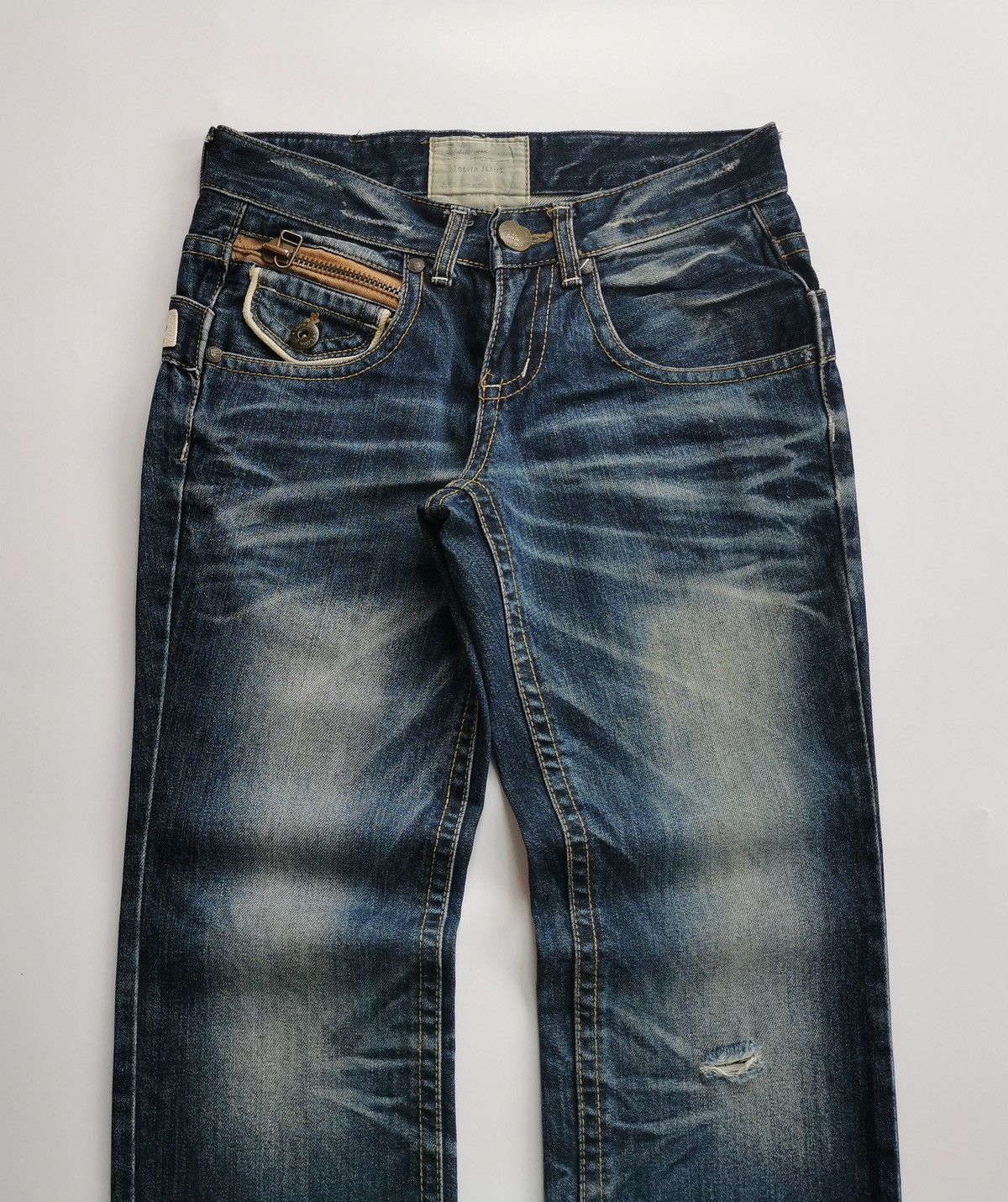 Japanese Brand Lolita Zipper Pockets Jeans Size US 29 - 4 Thumbnail
