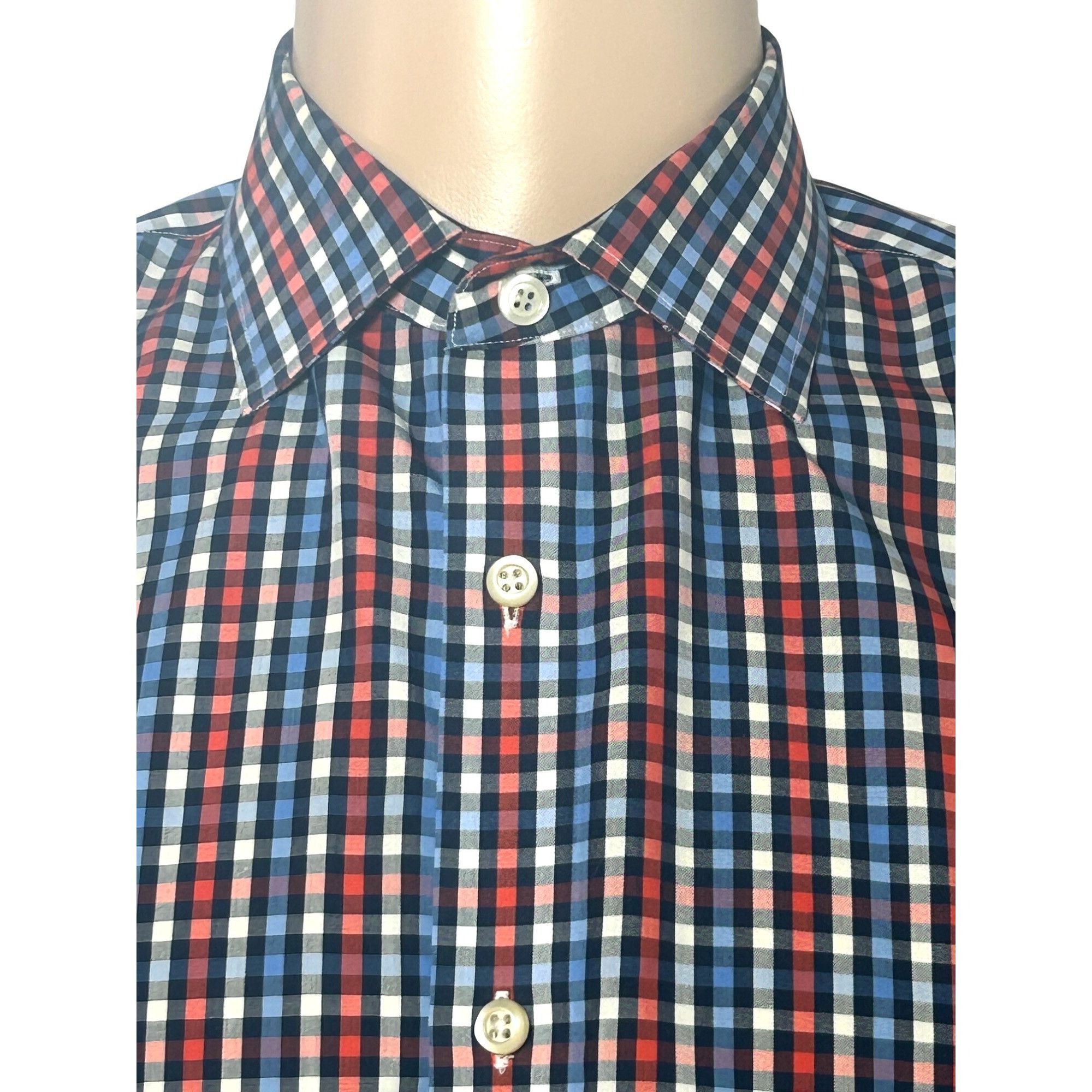 Banana Republic Banana Republic Men Button Up Shirt M Slim Fit Checked Red Size US M / EU 48-50 / 2 - 3 Thumbnail