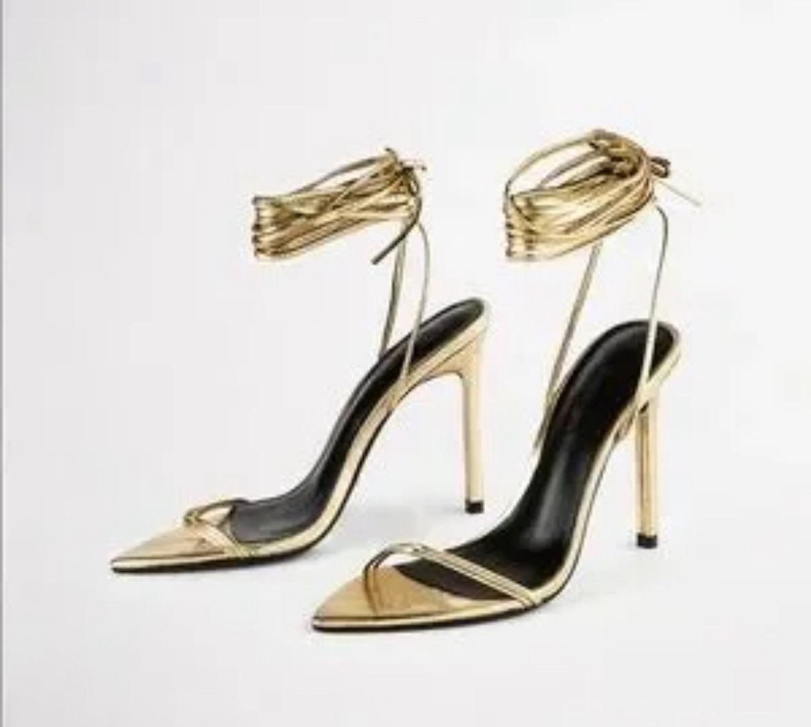 Tony Bianco TONY BIANCO MILLIE GOLD FOIL HEELS SIZE 8 Size US 8 / IT 38 - 2 Thumbnail