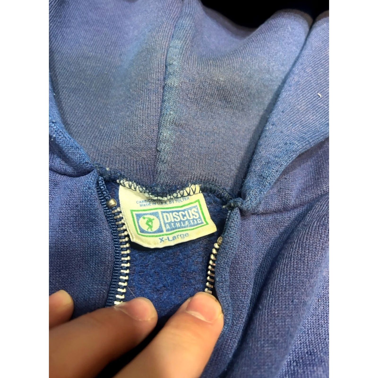Vintage VINTAGE Discus Athletic Zip Up Hoodie Men’s XL Navy Blue Size US XL / EU 56 / 4 - 3 Thumbnail