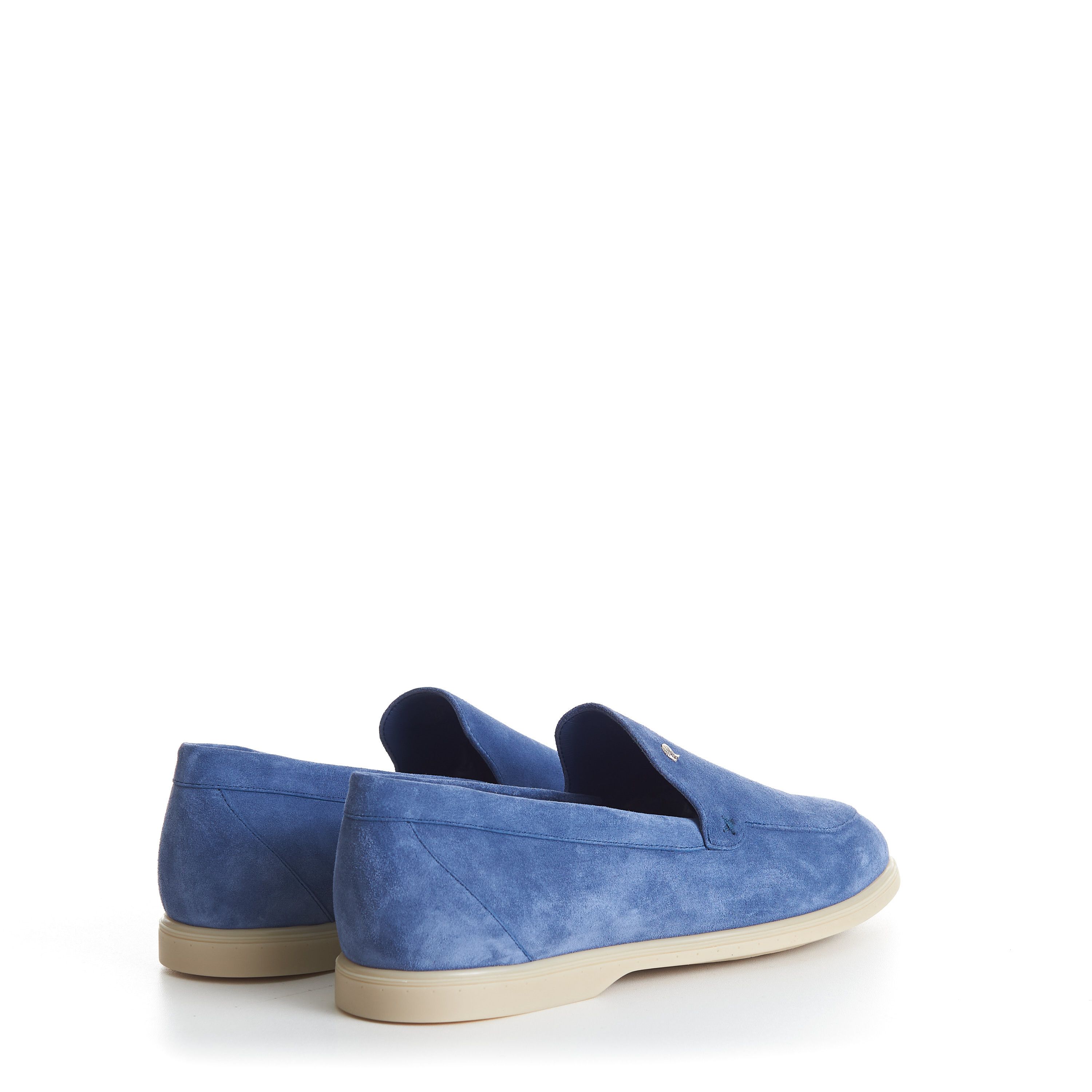 Stefano Ricci Blue Suede Slip-On Loafers - Eagle Head Application Size US 8.5 / EU 41-42 - 8 Thumbnail