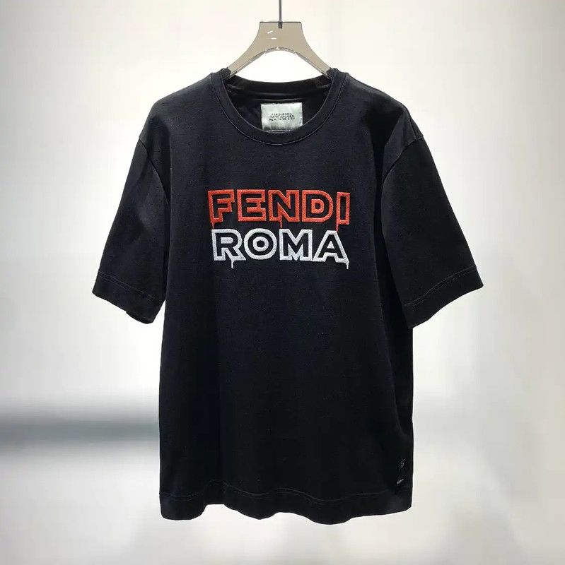 Fendi FENDI Black Cotton Men's T-Shirt 0089 Size US L / EU 52-54 / 3 - 1 Thumbnail