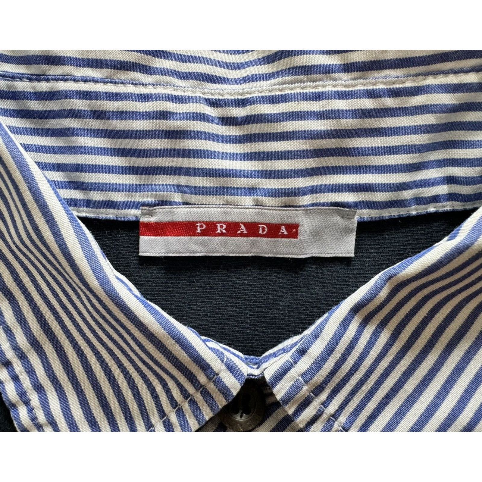 Prada Prada Linea Rossa Striped Collar Short Sleeve Polo Size US L / EU 52-54 / 3 - 3 Thumbnail