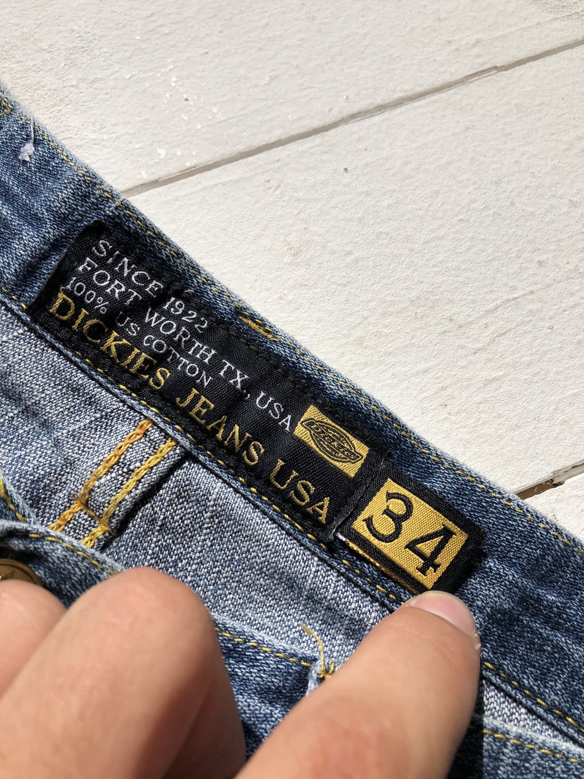 Dickies × Vintage 90s Dickies USA MADE Vintage Work Blue Baggy Denim Jeans Size US 34 / EU 50 - 5 Thumbnail
