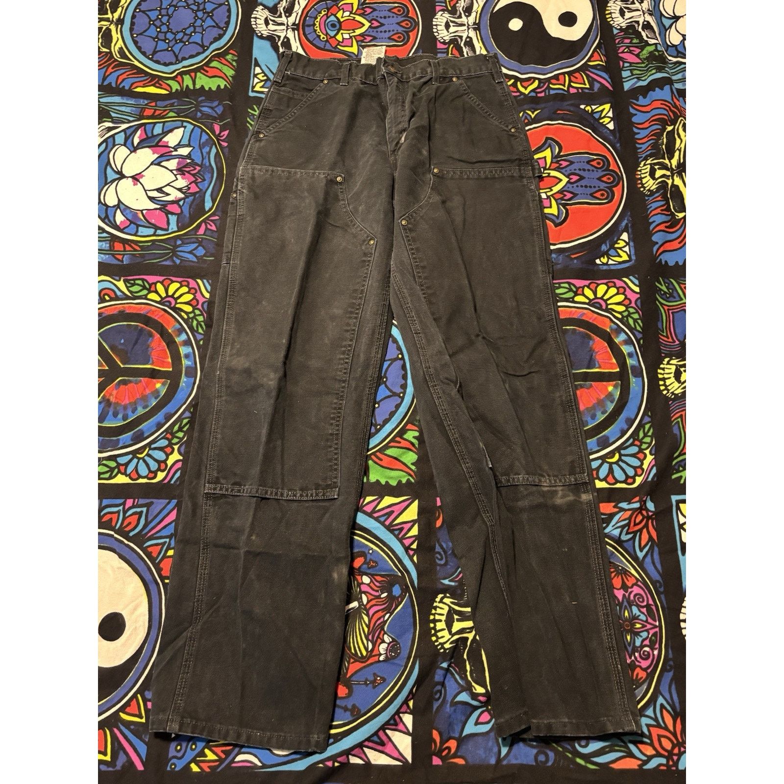 Vintage carhartt doubleknee black rare small distressed Pant 33 X 34 Size US 33 - 1 Thumbnail