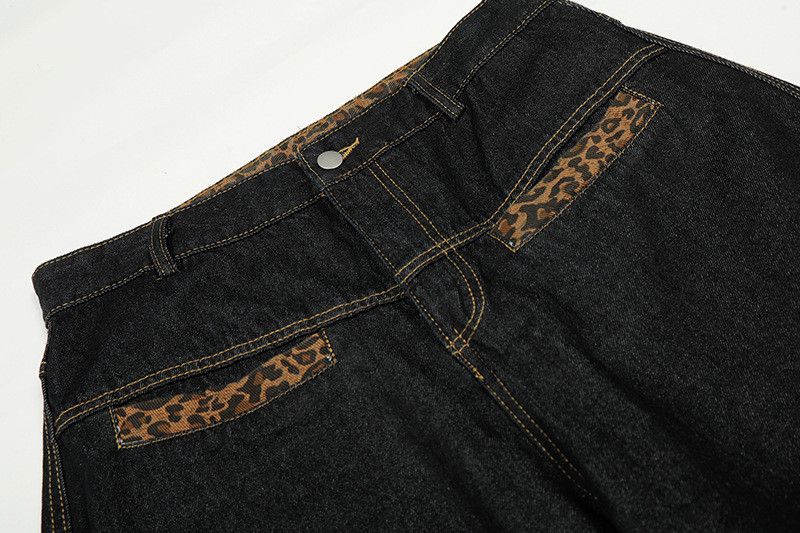 Jean American retro washed distressed leopard jeans for men Size US 32 / EU 48 - 3 Thumbnail
