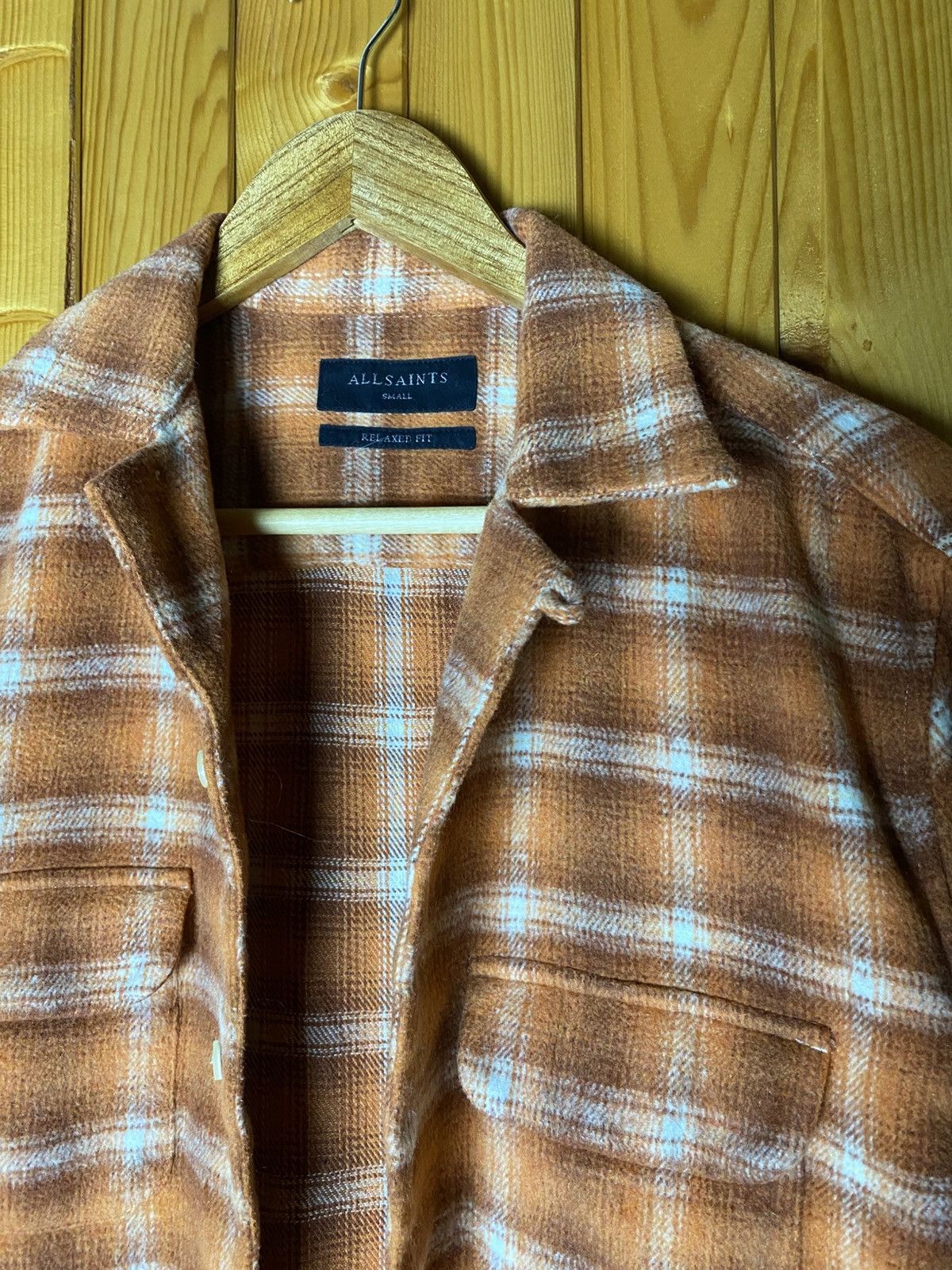 Allsaints Allsaints Checkered Flannel overshirt Button Shirt orange L Size US M / EU 48-50 / 2 - 3 Thumbnail