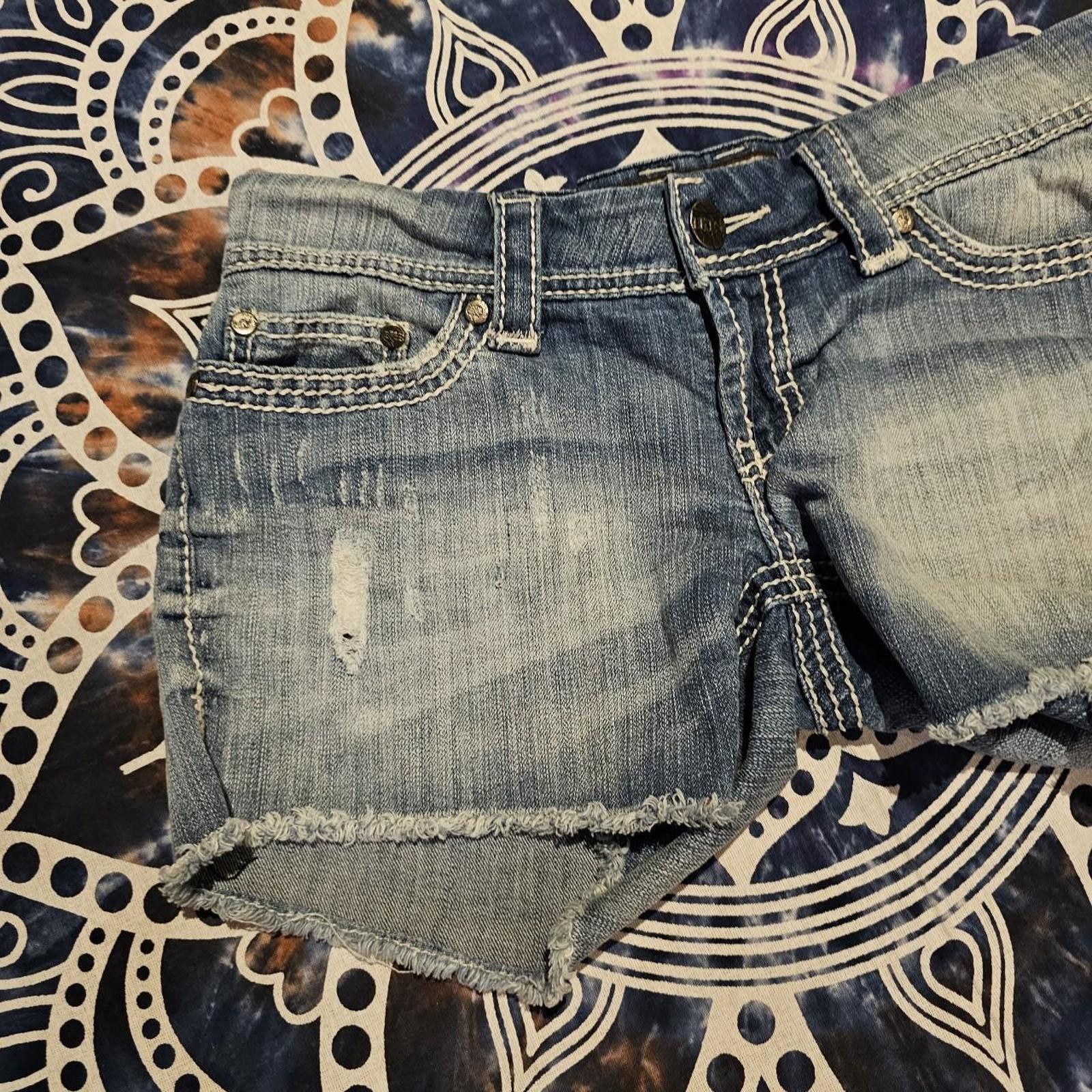 BKE BKE Sabrina Women's Blue Jean Cutt-off Shorts Size 27" / US 4 / IT 40 - 2 Thumbnail