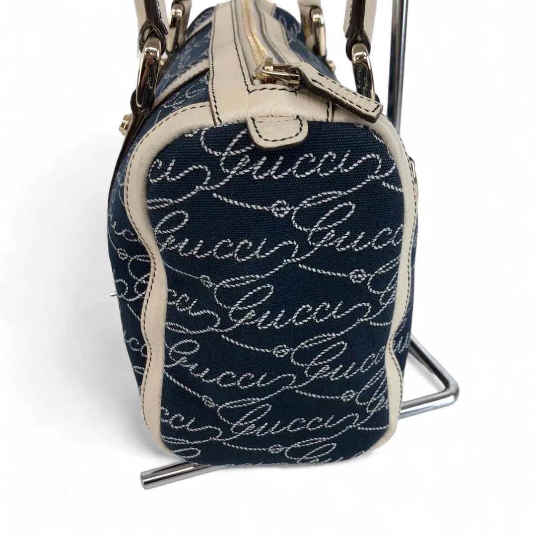 Gucci Gucci - Navy Monogram Handbag Shoulder Bag Blue Size ONE SIZE - 3 Thumbnail