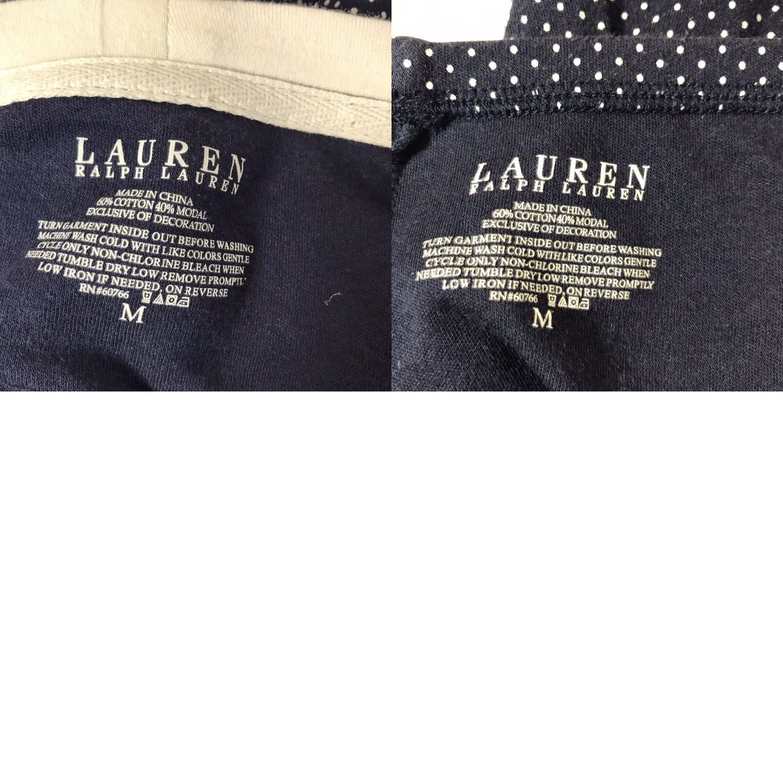 Ralph Lauren Lauren Ralph Lauren Pajama Set Women's M Navy White Polka Dot Cotton Modal Fall Winter Knit Long Sleeve Size ONE SIZE - 8 Thumbnail
