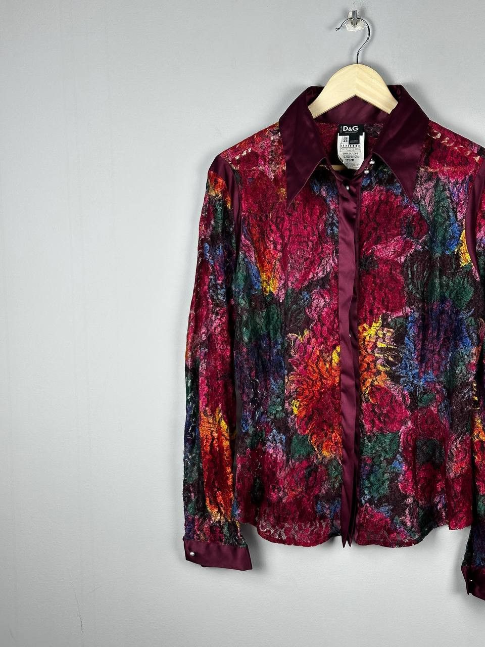 Dolce & Gabbana Rare Dolce Gabbana Luxury Viscouse Mesh Floral Shirt Size L / US 10 / IT 46 - 2 Thumbnail