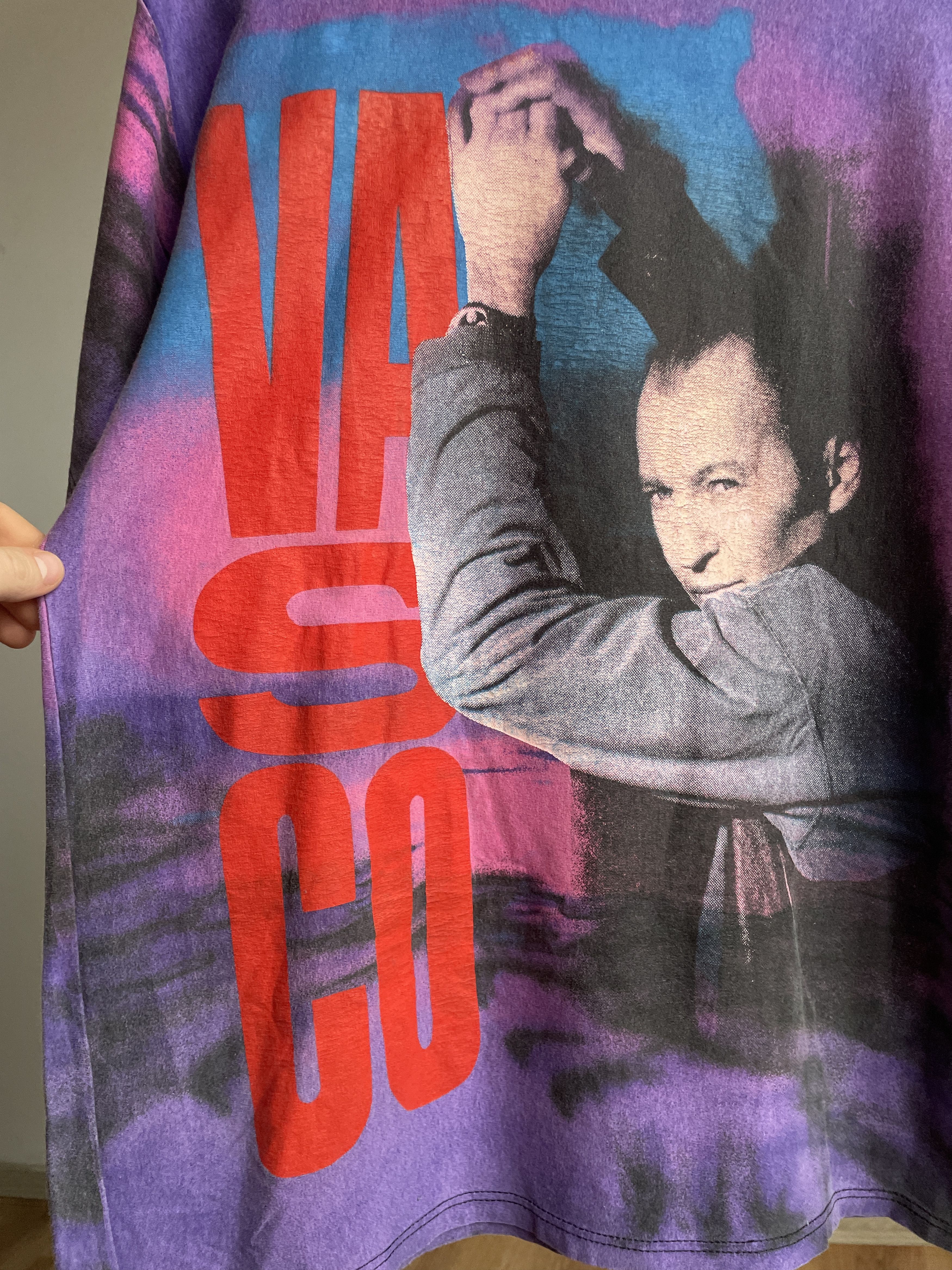 Band Tees × Vintage Vasco Rossi Vintage 90's All Over Print T-Shirt Size M Size US M / EU 48-50 / 2 - 6 Thumbnail