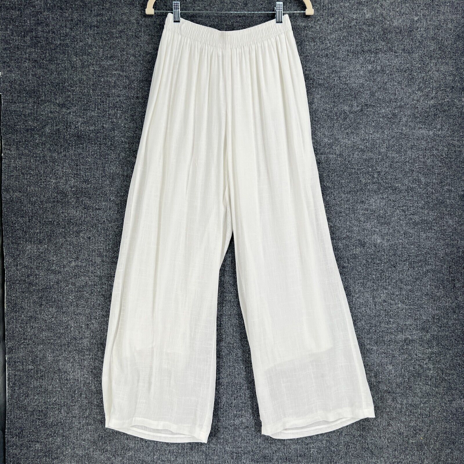 PRINCESS POLLY Princess Polly Linen Blend Wide Leg Pull On Pants White Sz 4 Size 27" / US 4 / IT 40 - 1 Thumbnail