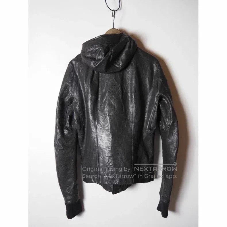Rick Owens RICK OWENS High Collar Hooded Leather Jacket Size US S / EU 44-46 / 1 - 6 Thumbnail