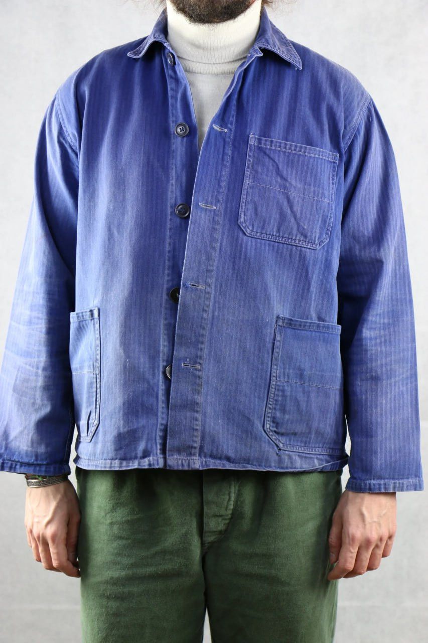 Le Laboureur Rare Size 50s Worker Button up Chore Vintage Jacket Size US XL / EU 56 / 4 - 1 Thumbnail