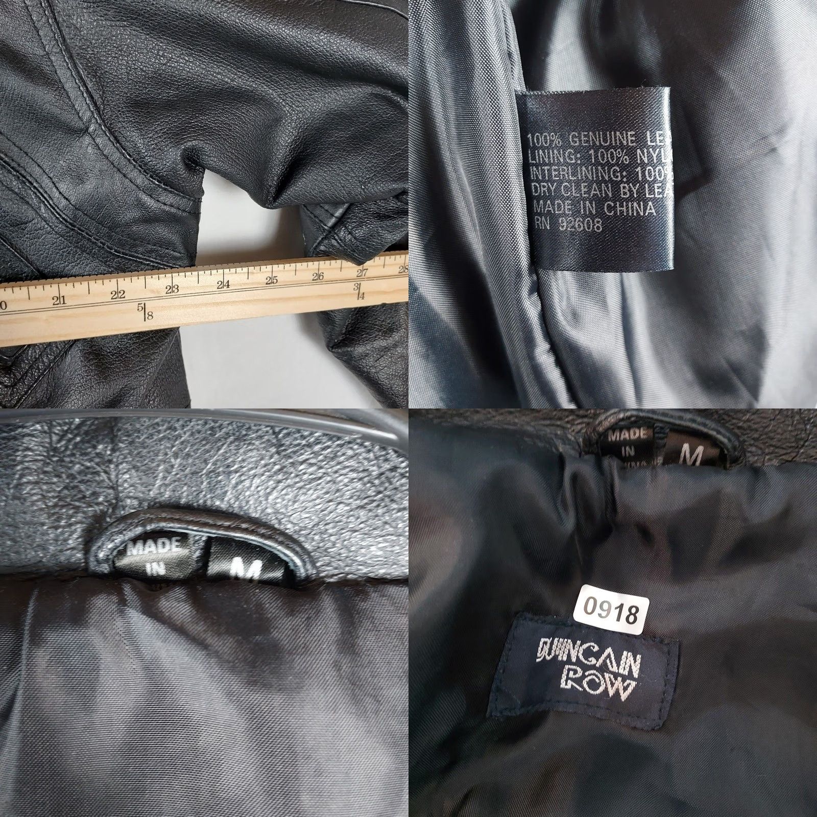 Vintage Duncan Row Genuine Leather Long Jacket Coat Mens Medium Black Pockets Size US M / EU 48-50 / 2 - 8 Thumbnail