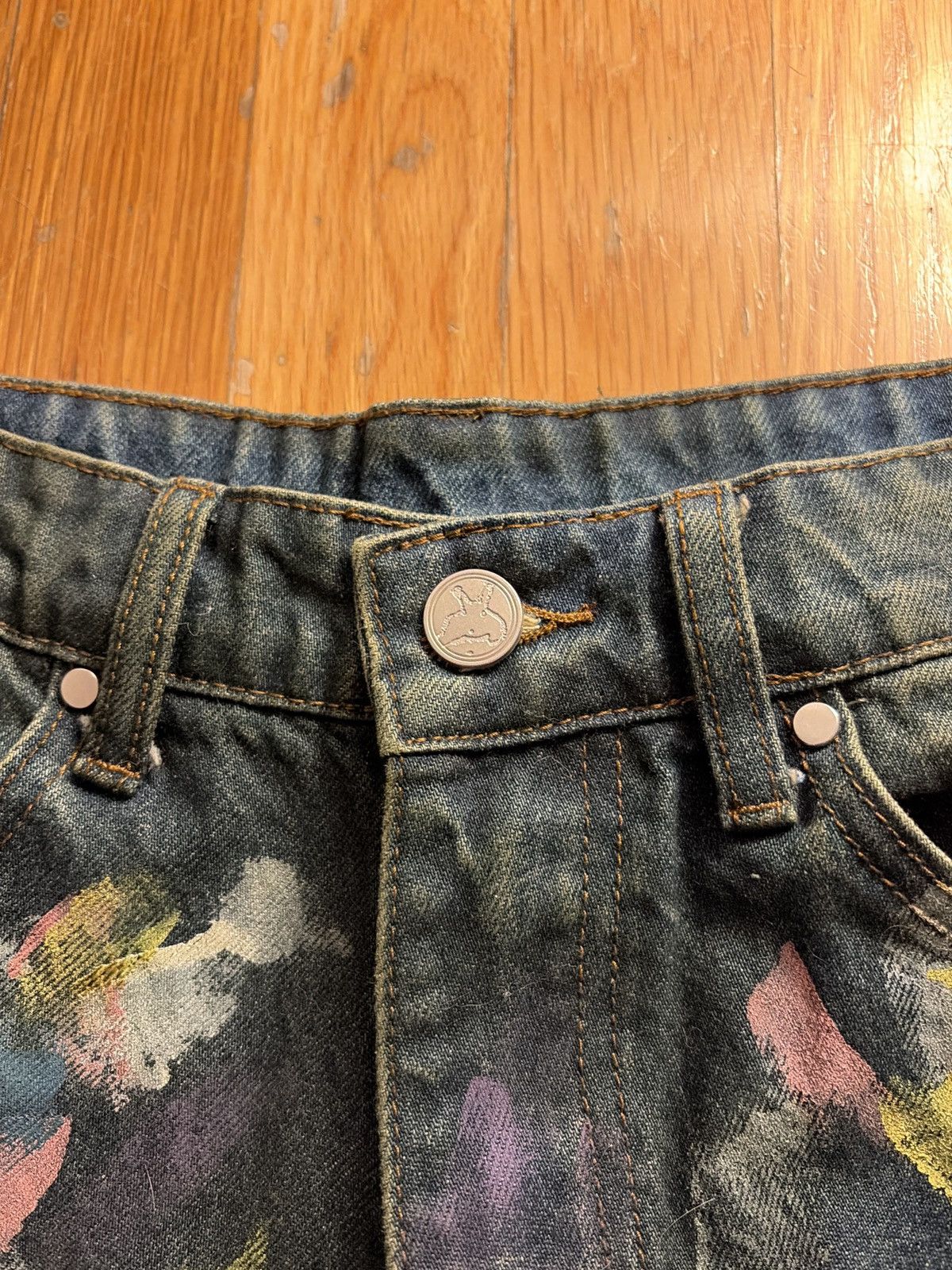 basketcase gallery LAX, baggy denim, paint splatter Size US 28 / EU 44 - 5 Thumbnail