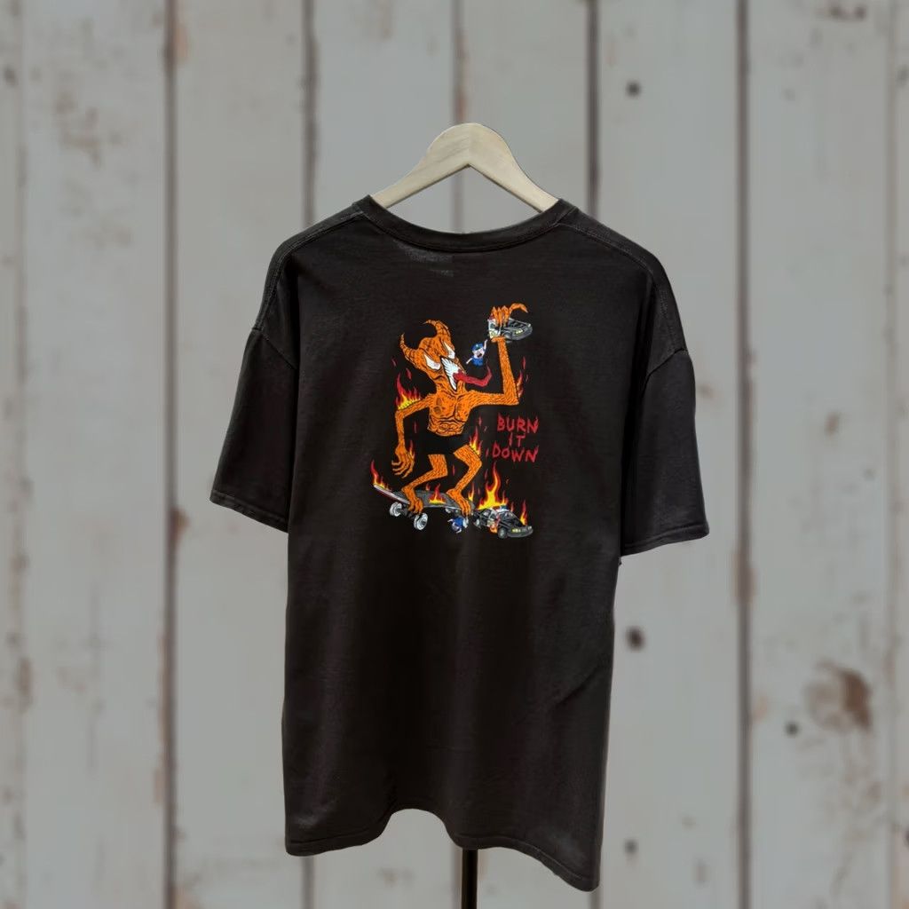 Thrasher Thrasher Burn It Down T-Shirt Men XL Brown Y2K Rare Retro Hype Crew Neck Short Sleeve Brown Shirt Mens XLTex Size US XL / EU 56 / 4 - 1 Thumbnail