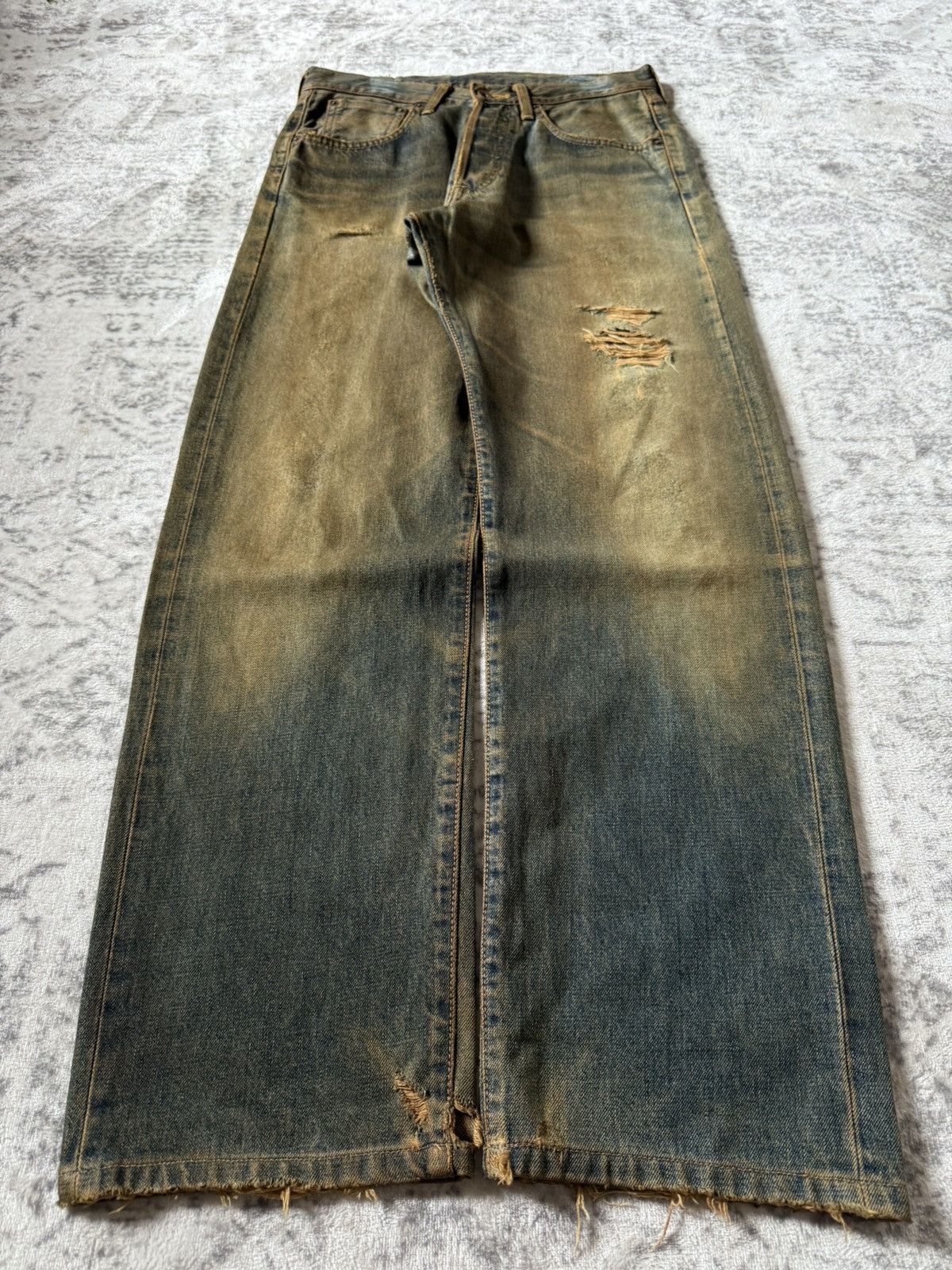 Kapital Edwin 505 OG Type 1 Baggy Loose Mud Wash Jeans Size US 29 - 6 Thumbnail