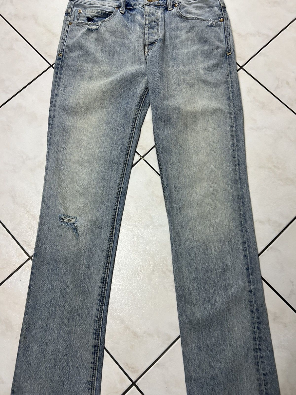 Lee Vintage Lee Slim-L2 dirty mud washed distressed denim jeans Size US 31 - 4 Thumbnail