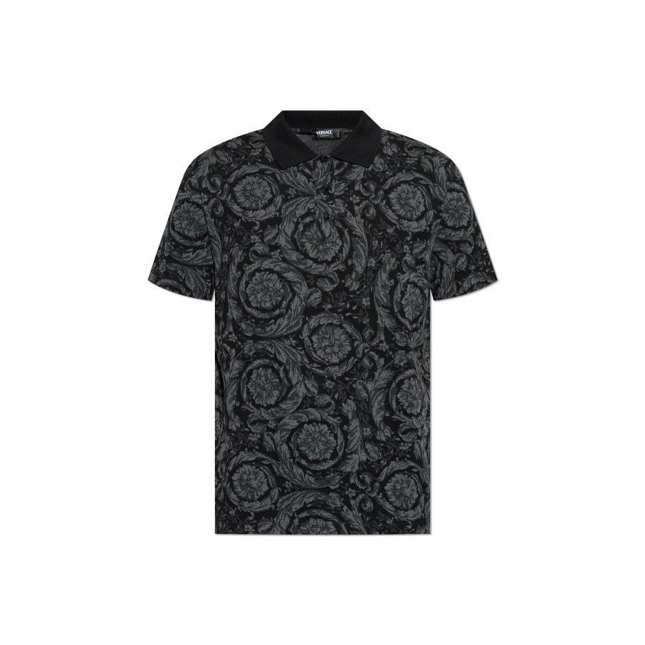 Versace VERSACE Black Barocco Pattern Polo New & Authentic (Men's si Size US M / EU 48-50 / 2 - 1 Preview