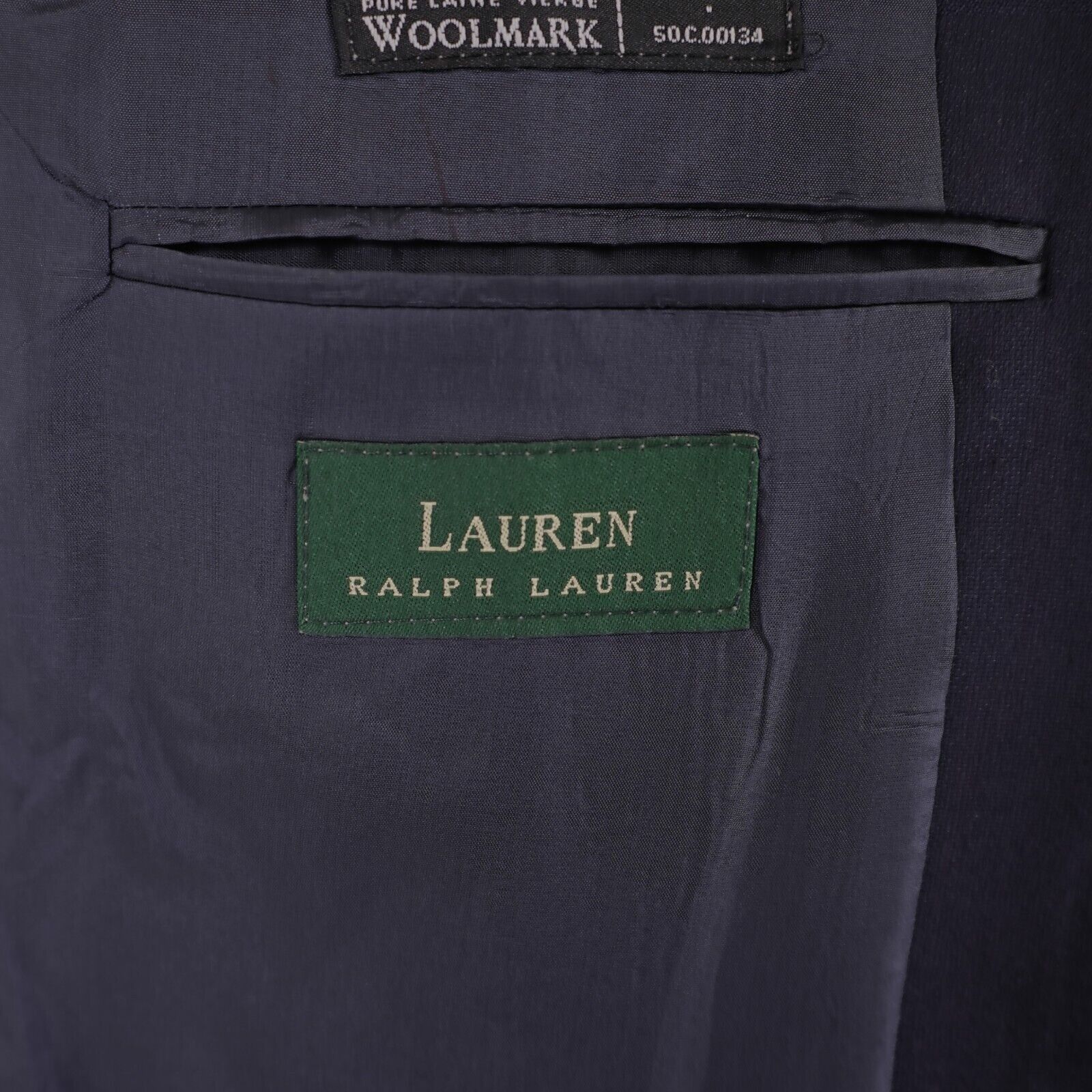 Lauren Ralph Lauren Lauren Ralph Lauren Wool Basketweave Blue Blazer 40R 2 Butto Size 40R - 9 Thumbnail