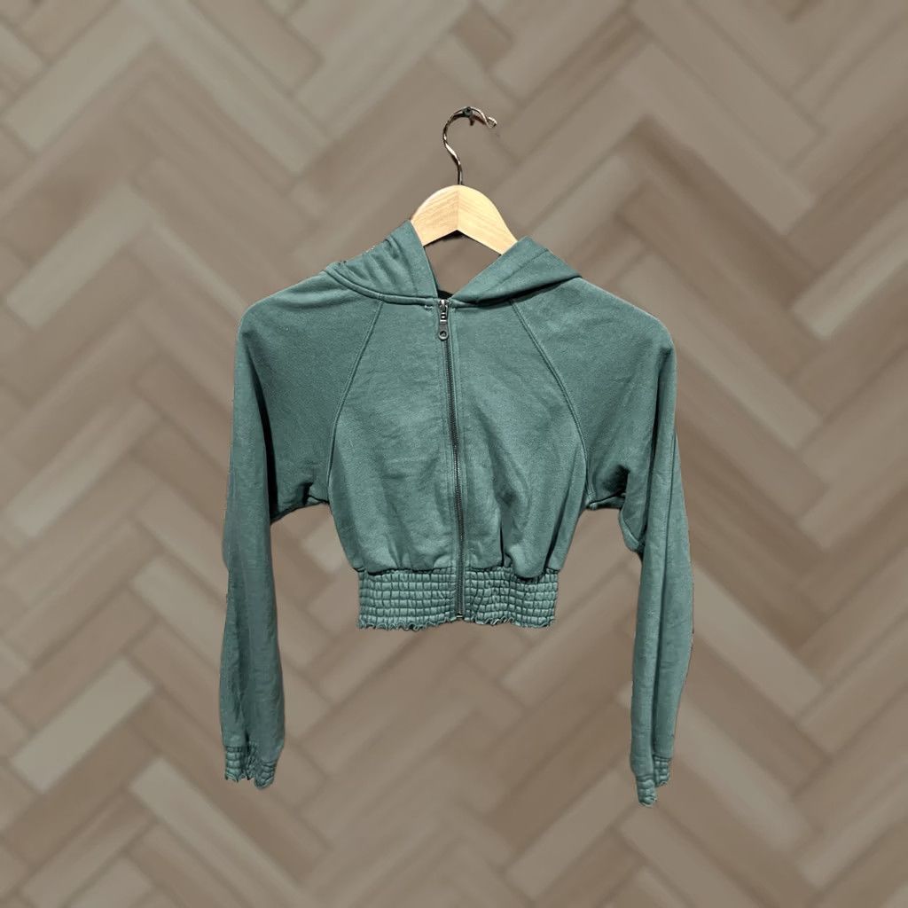 Vintage Out From Under Womens Green Full Zip Hooded Sweatshirt Size Small Size S / US 4 / IT 40 - 1 Thumbnail